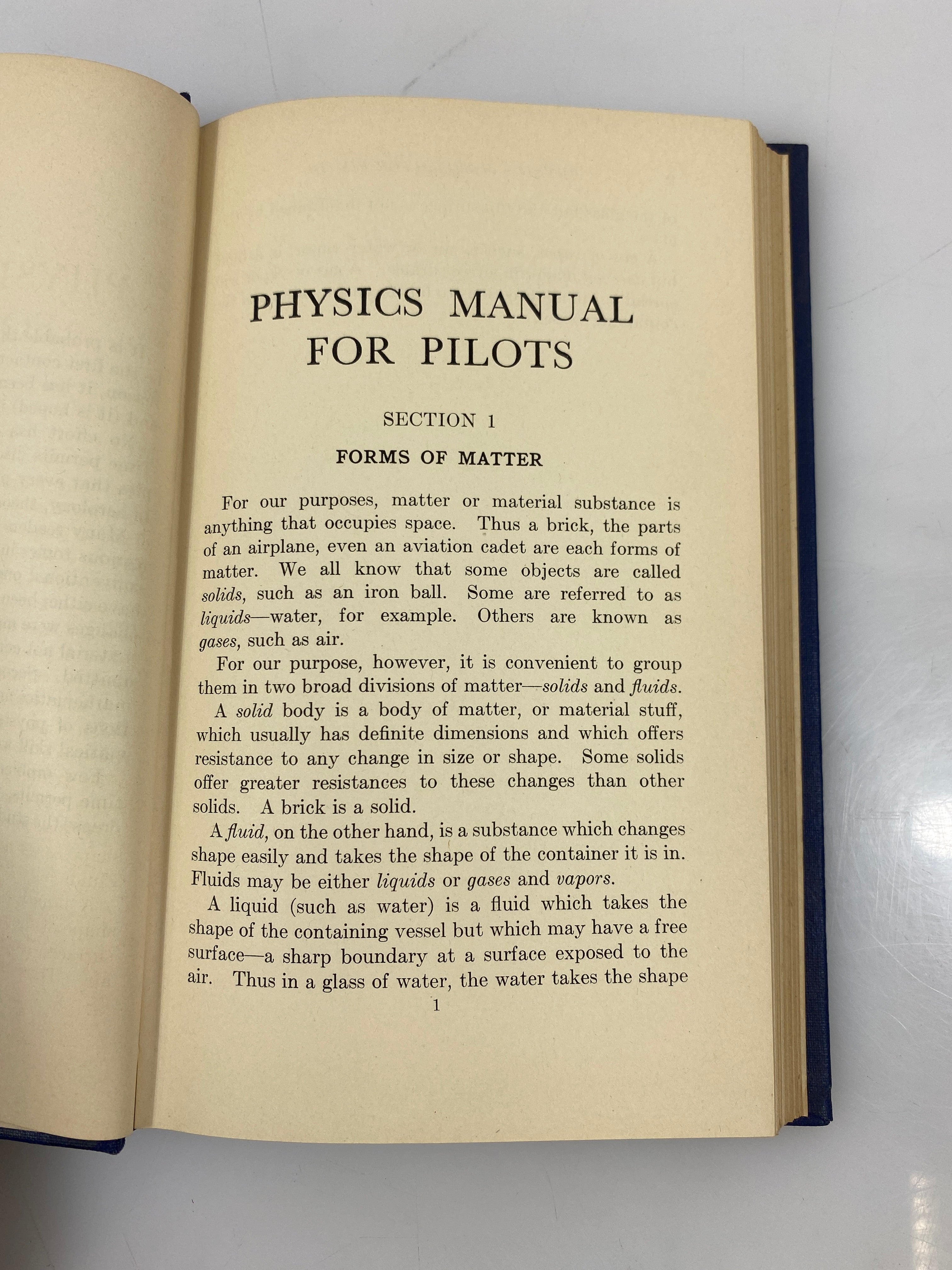 Physics Manual for Pilots U.S. Navy/McGraw-Hill 1943 HC