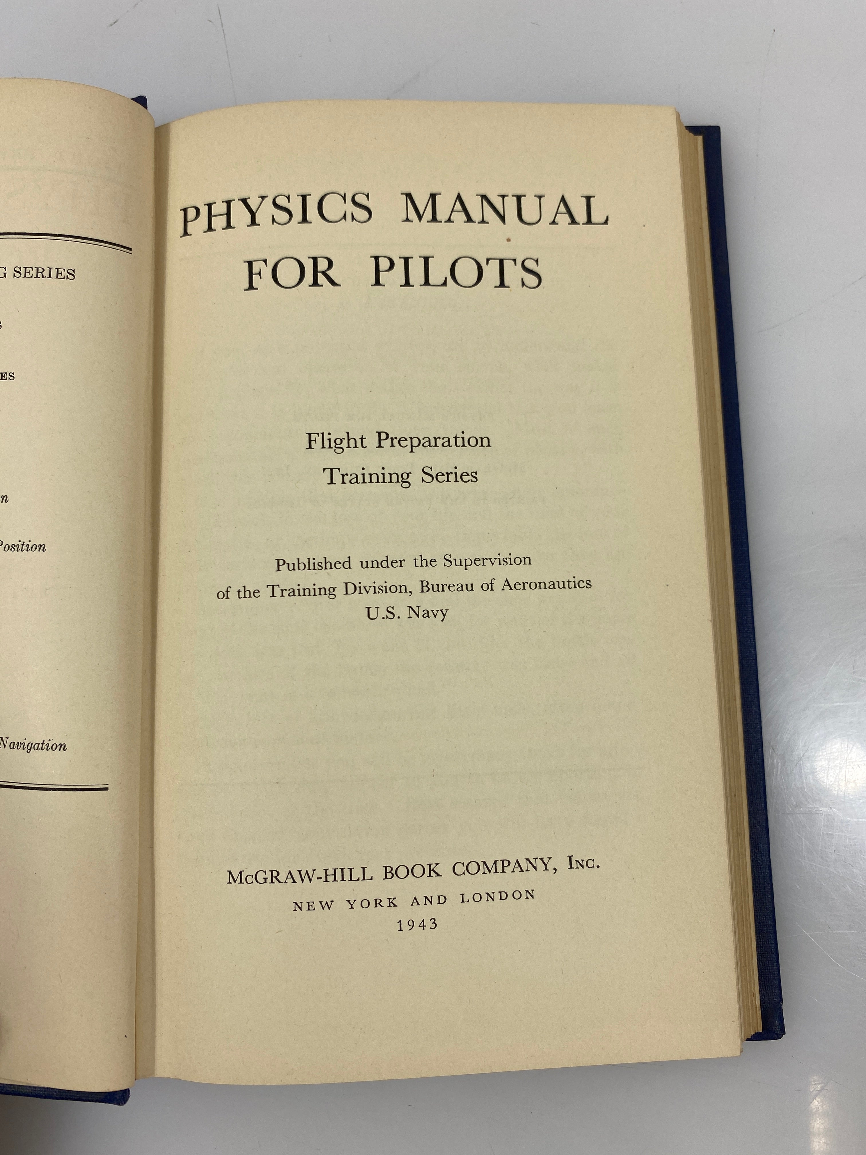 Physics Manual for Pilots U.S. Navy/McGraw-Hill 1943 HC