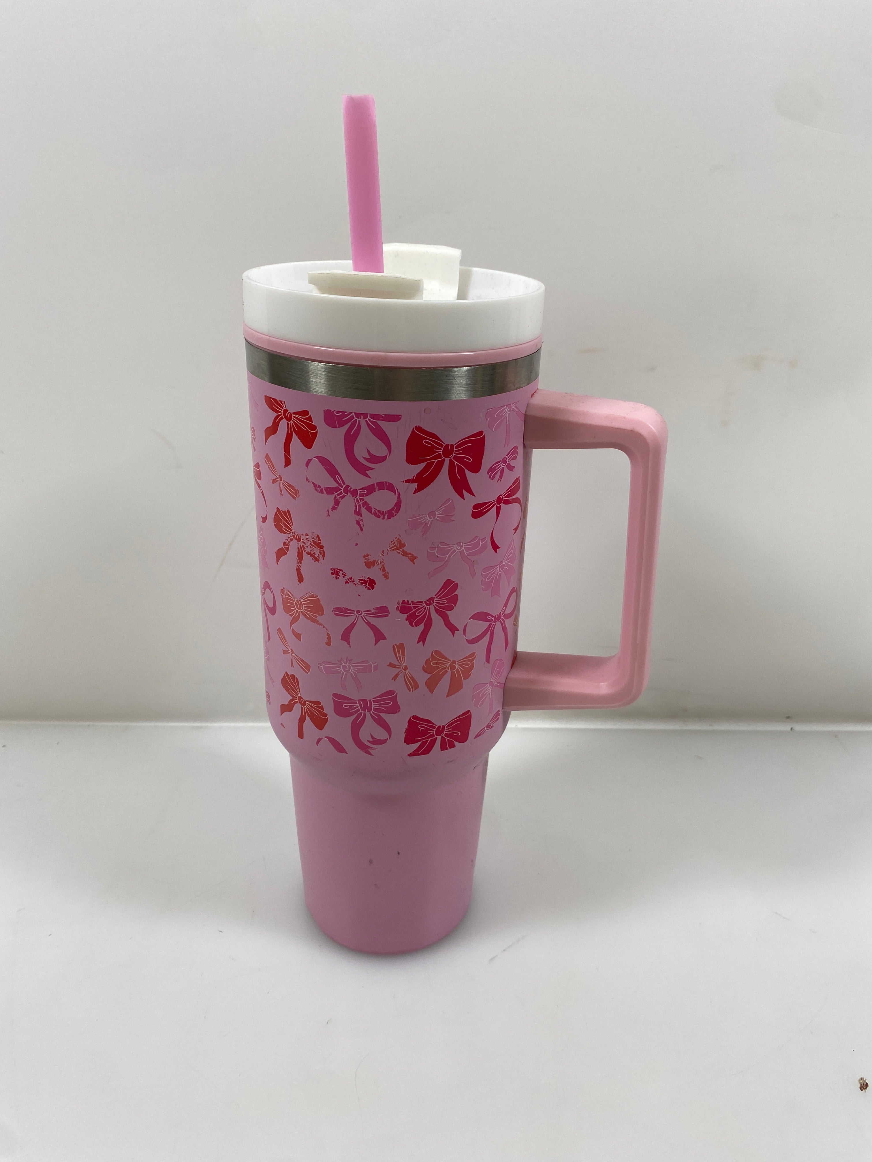 Pink Bow Stainless Steel Tumbler Water Bottle 40oz