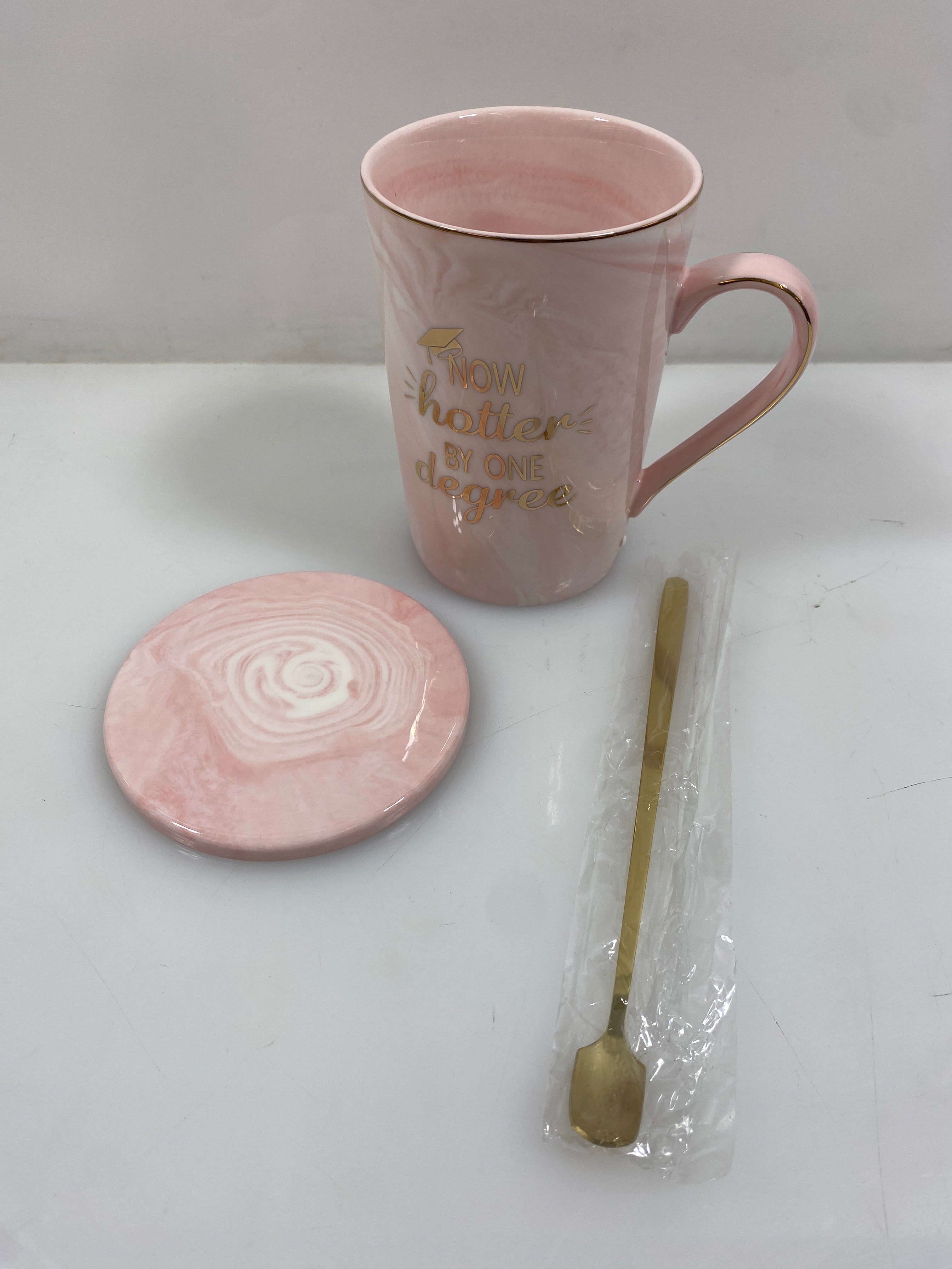 Pink Ceramic Coffee Mug Graduation Gift Set