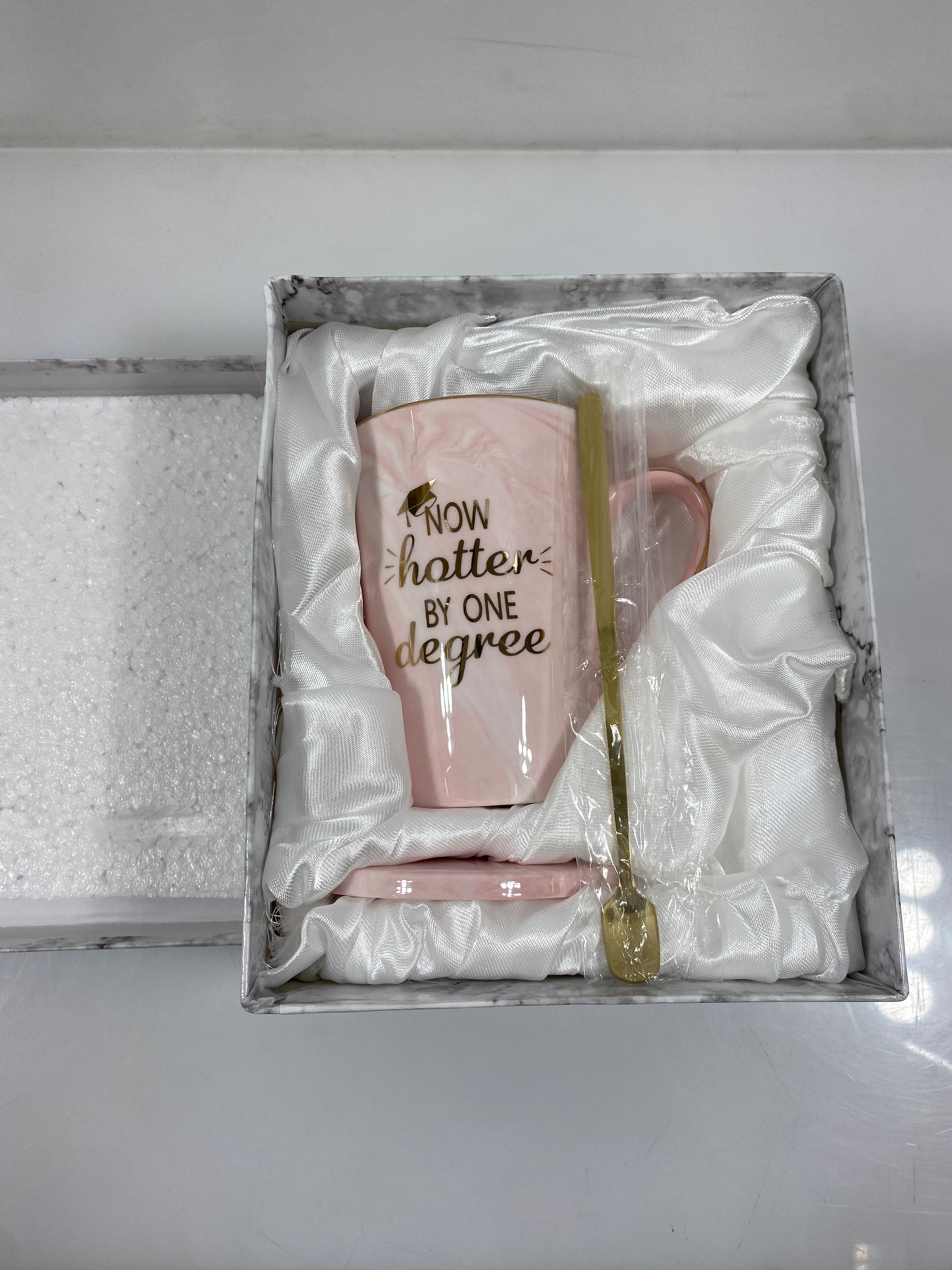 Pink Ceramic Coffee Mug Graduation Gift Set
