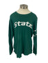 PINK Victoria's Secret Green MSU Game Day Long Sleeve Shirt Women's Size L