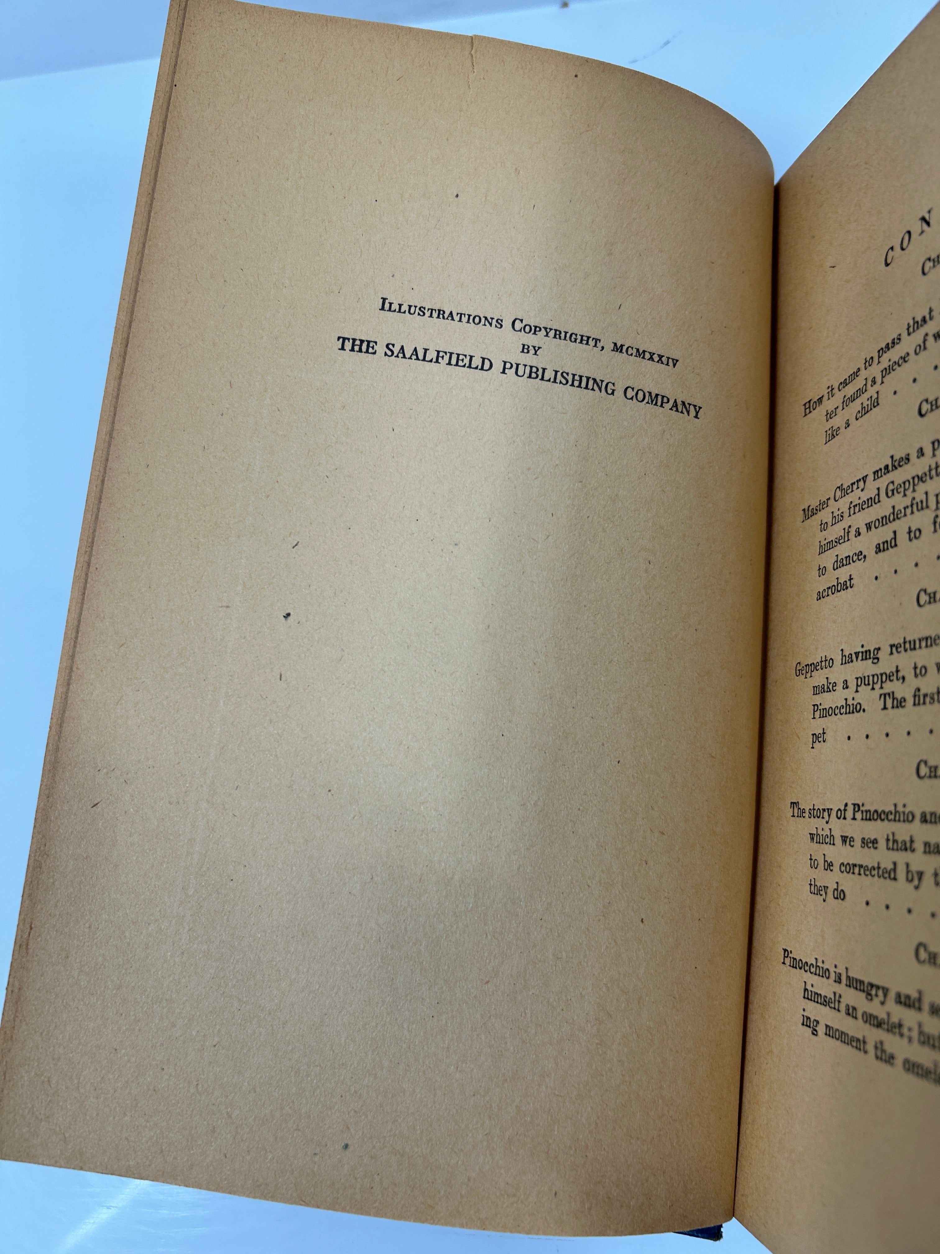 Pinocchio by C. Collodi Ill Frances Brundage Saalfied Pub 1924 HC