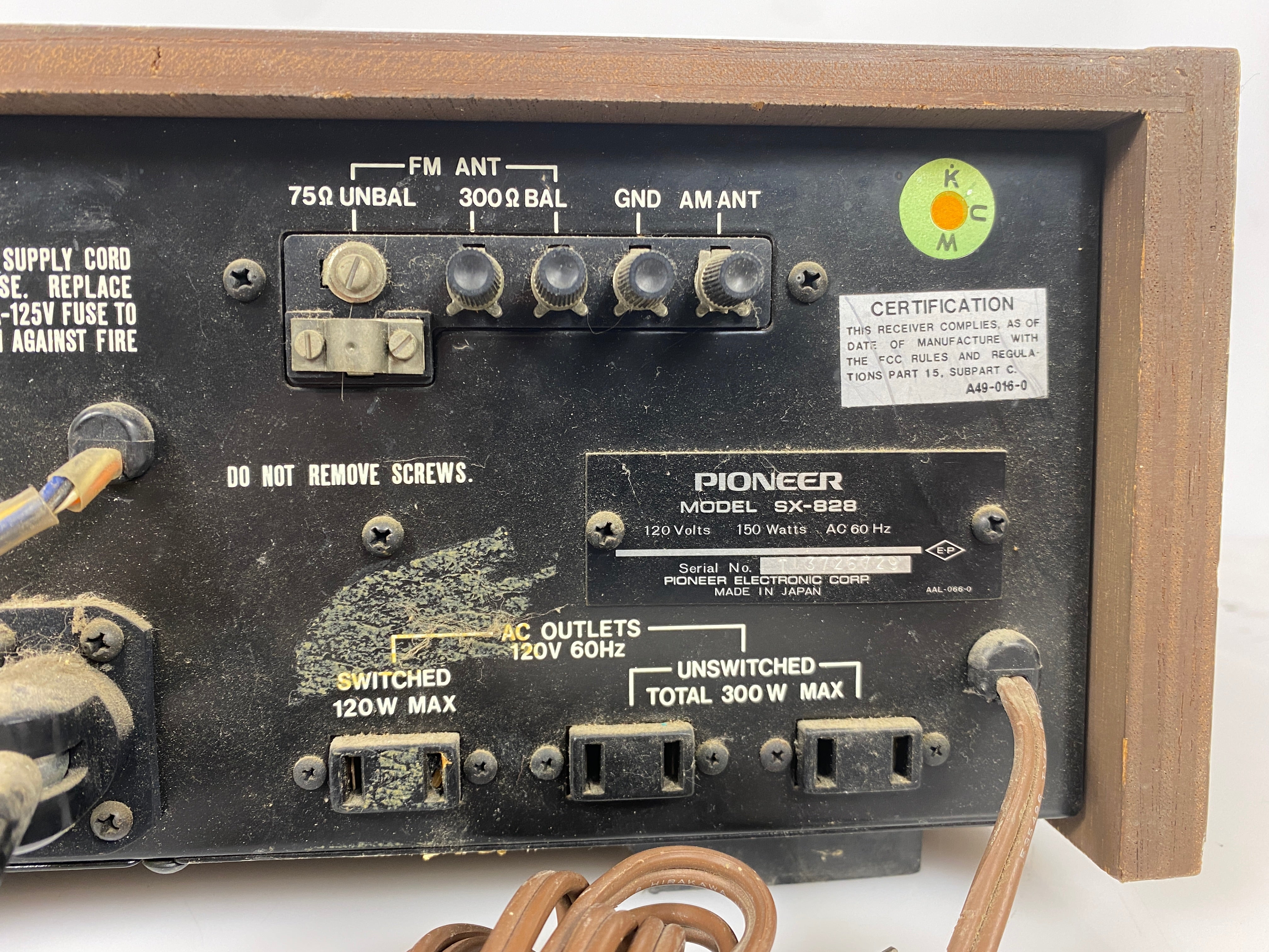 Pioneer SX828 AM/FM Stereo Receiver