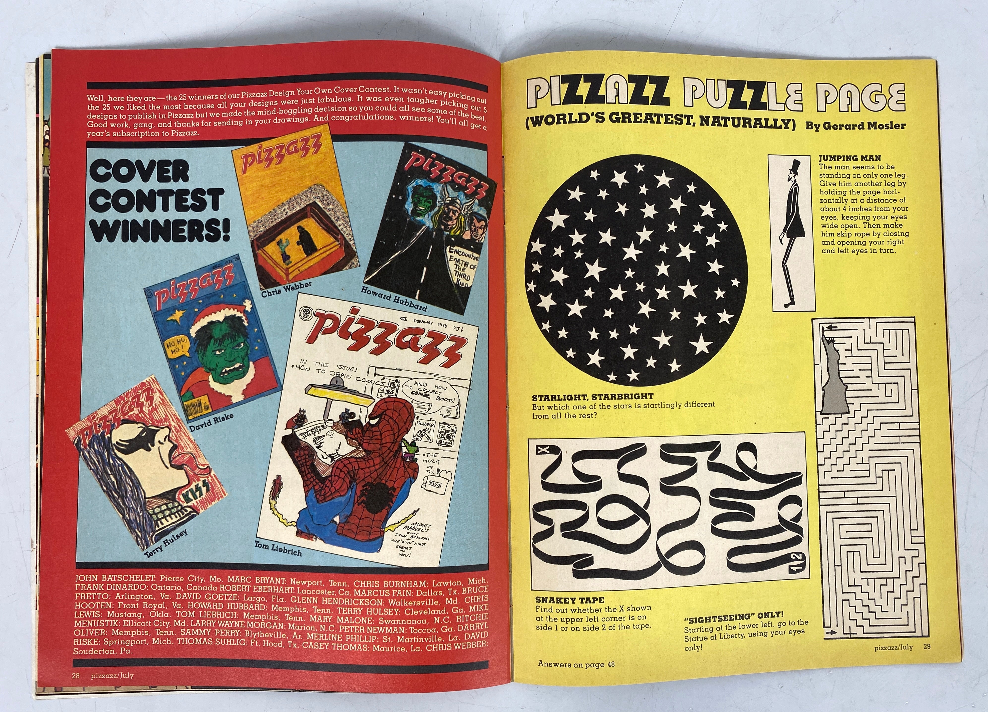 Pizzazz Magazine July 1978 Marvel Comics Magazine
