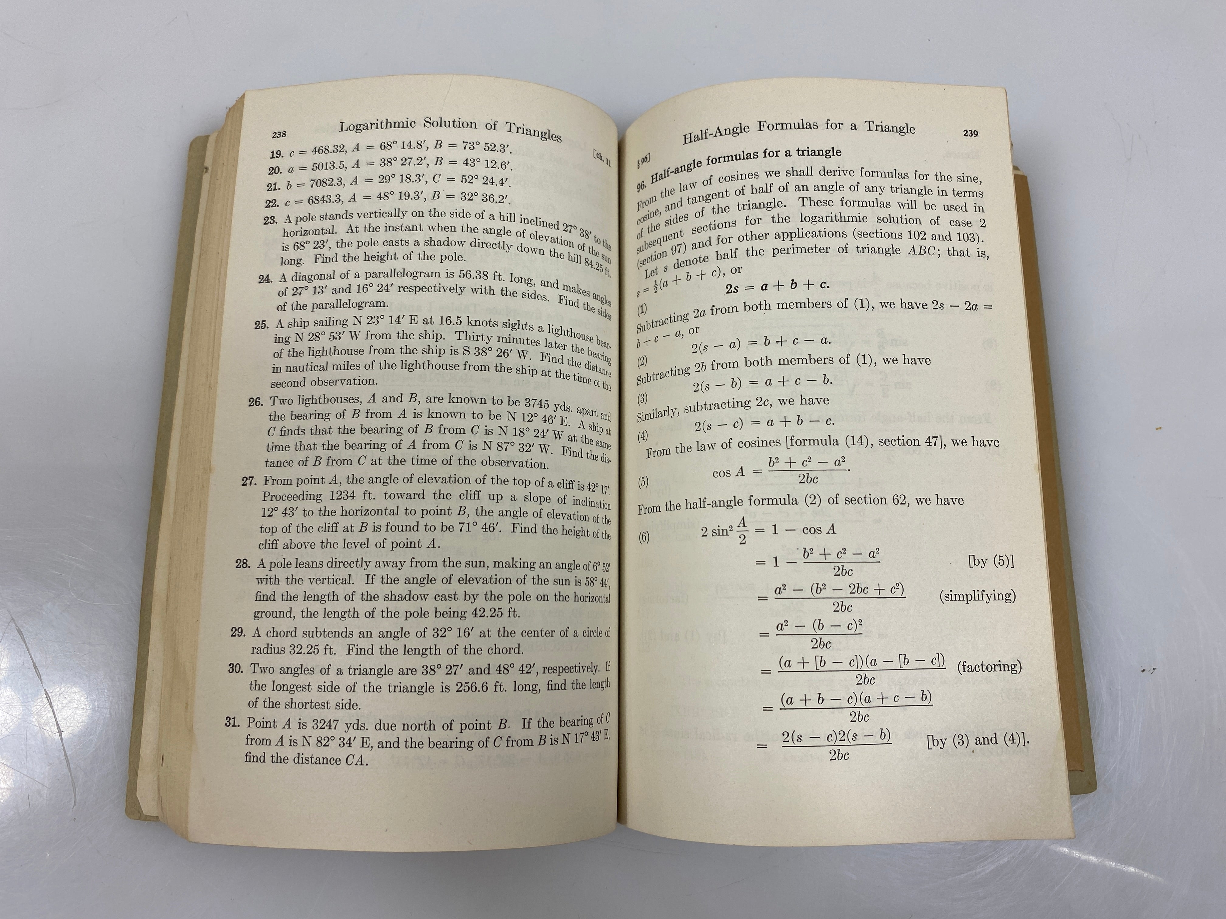 Plane and Spherical Trigonometry by Richardson 1950 SC