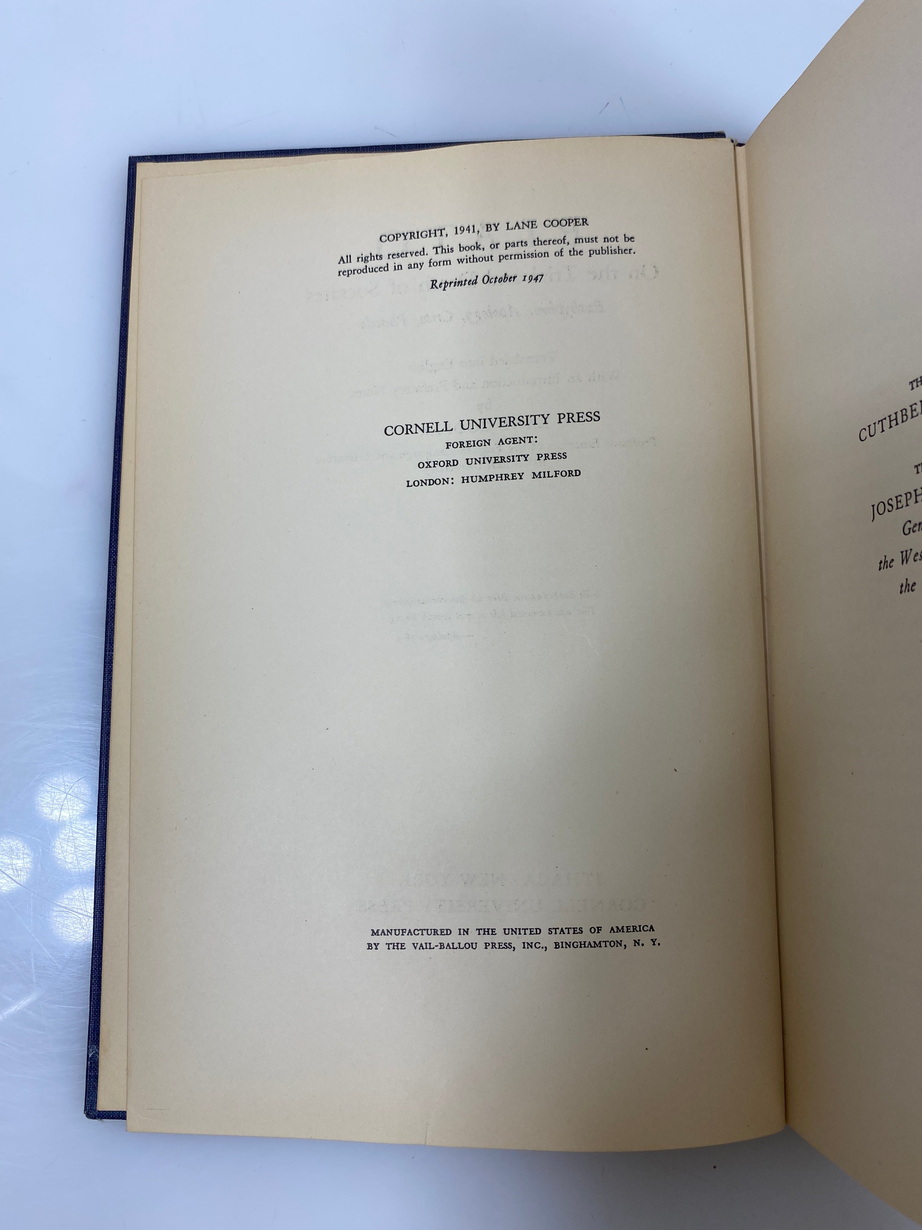 Plato on the Trial and Death of Socrates 1941 Cornell University Press HC
