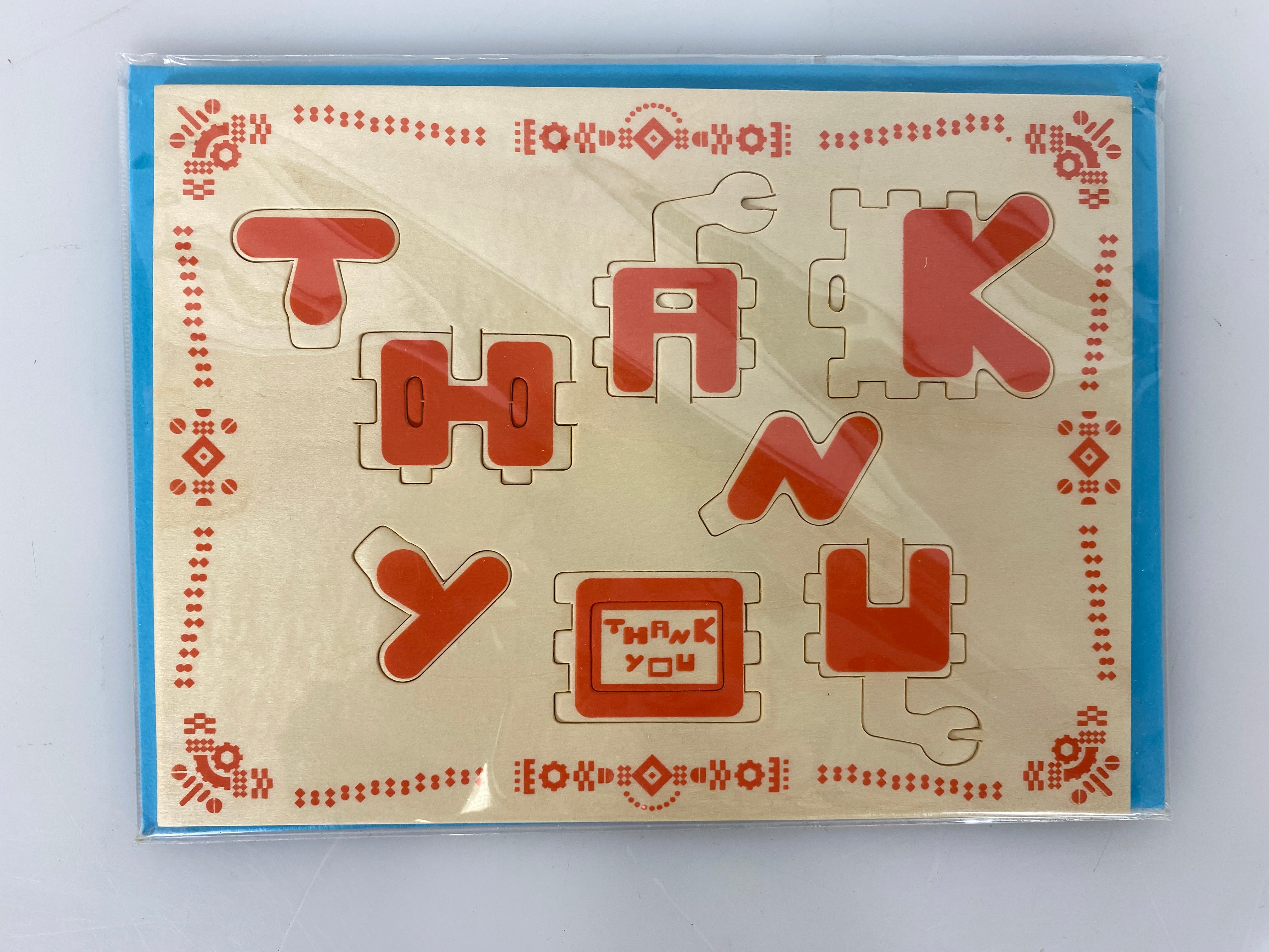 Play-Deco Wooden Robot Greeting Card