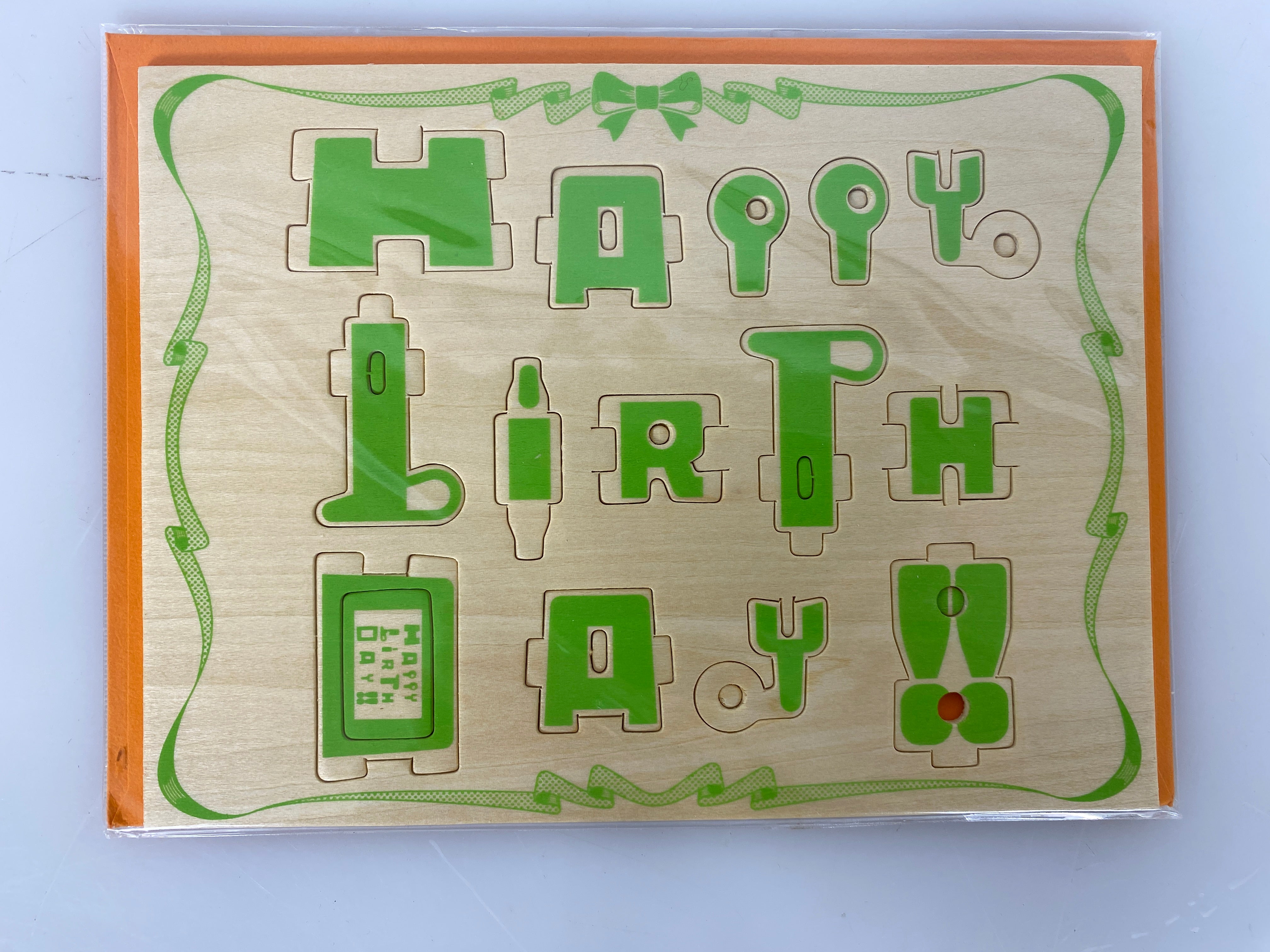 Play-Deco Wooden Robot Greeting Card
