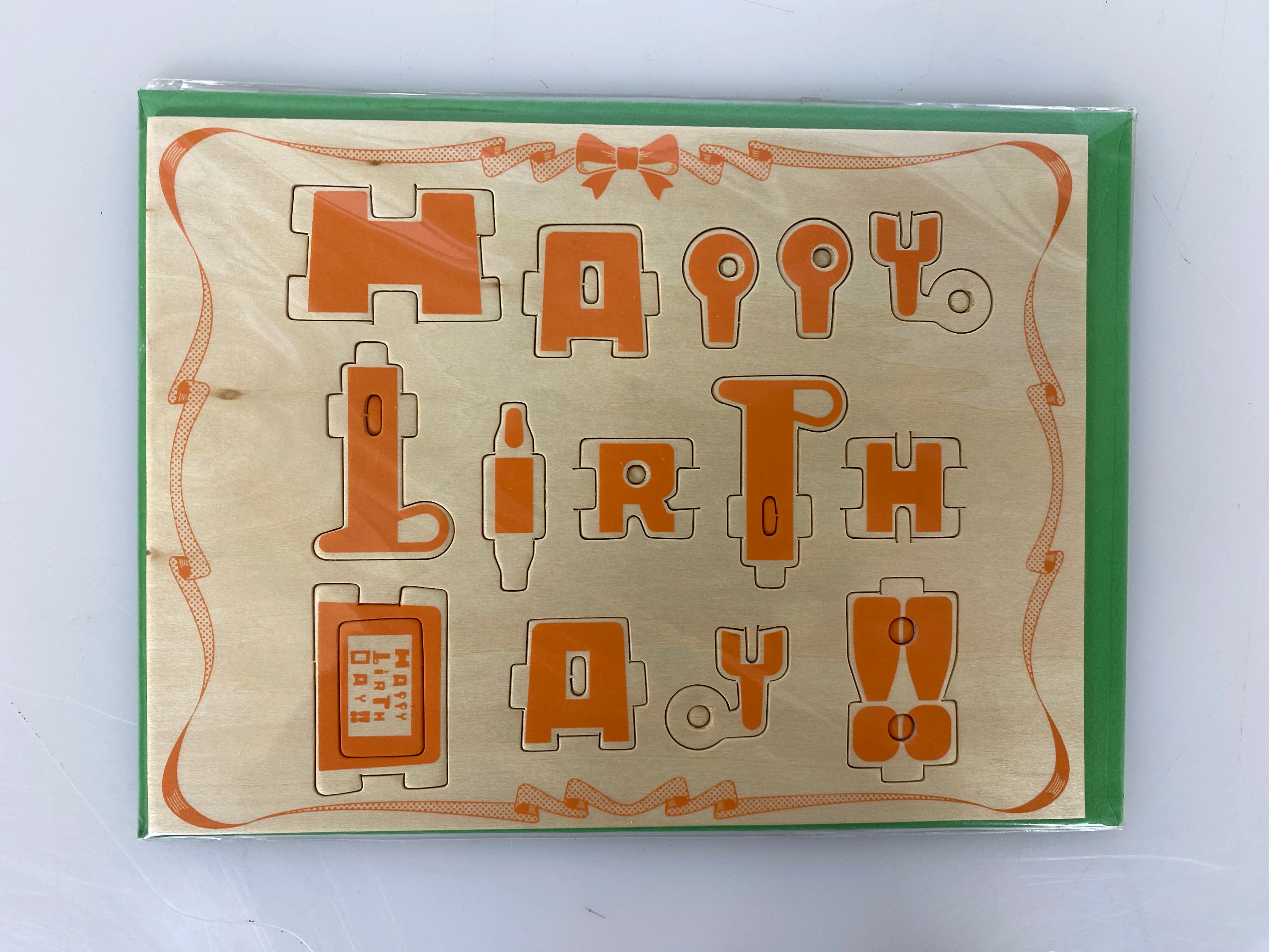 Play-Deco Wooden Robot Greeting Card