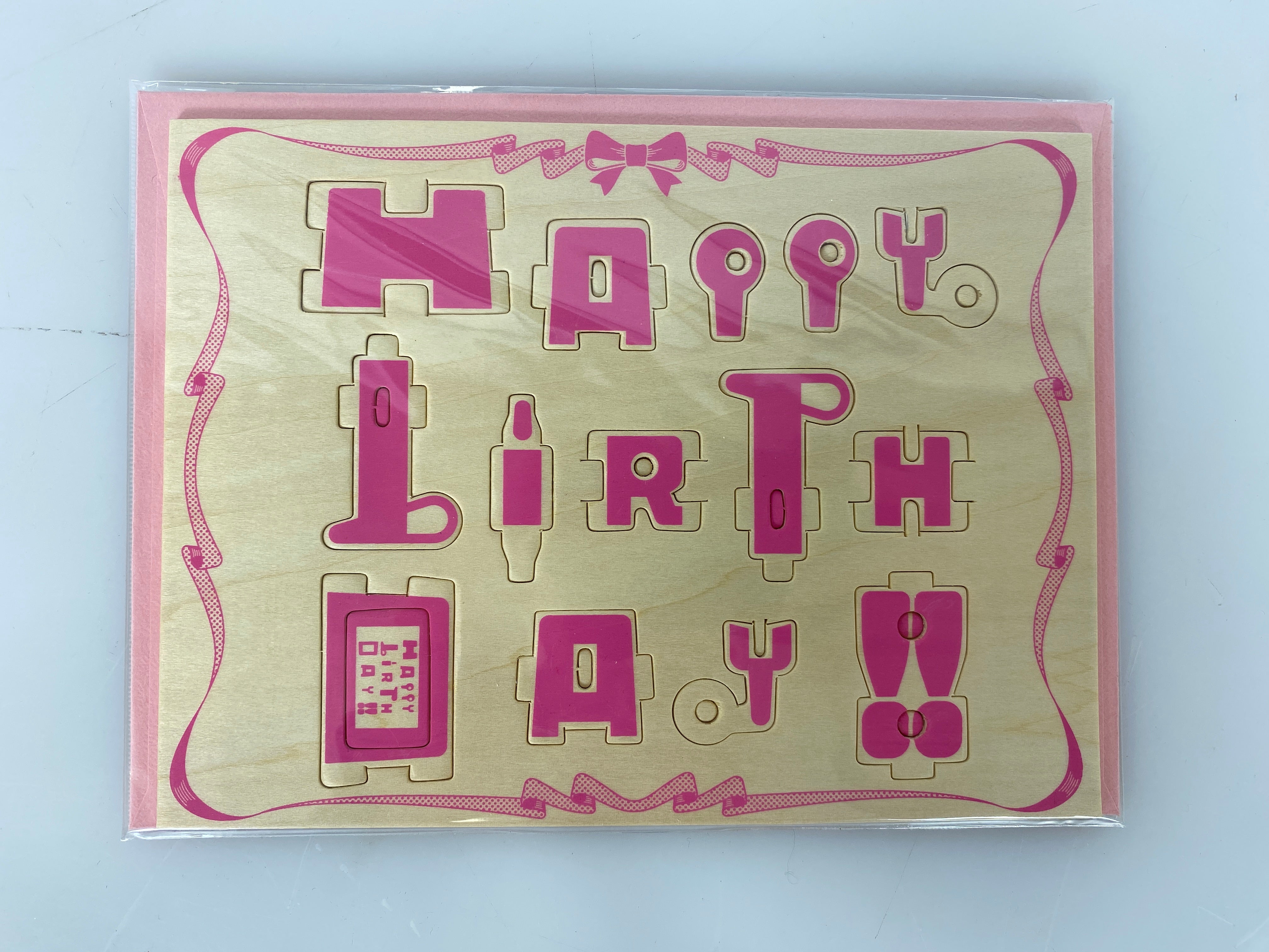 Play-Deco Wooden Robot Greeting Card