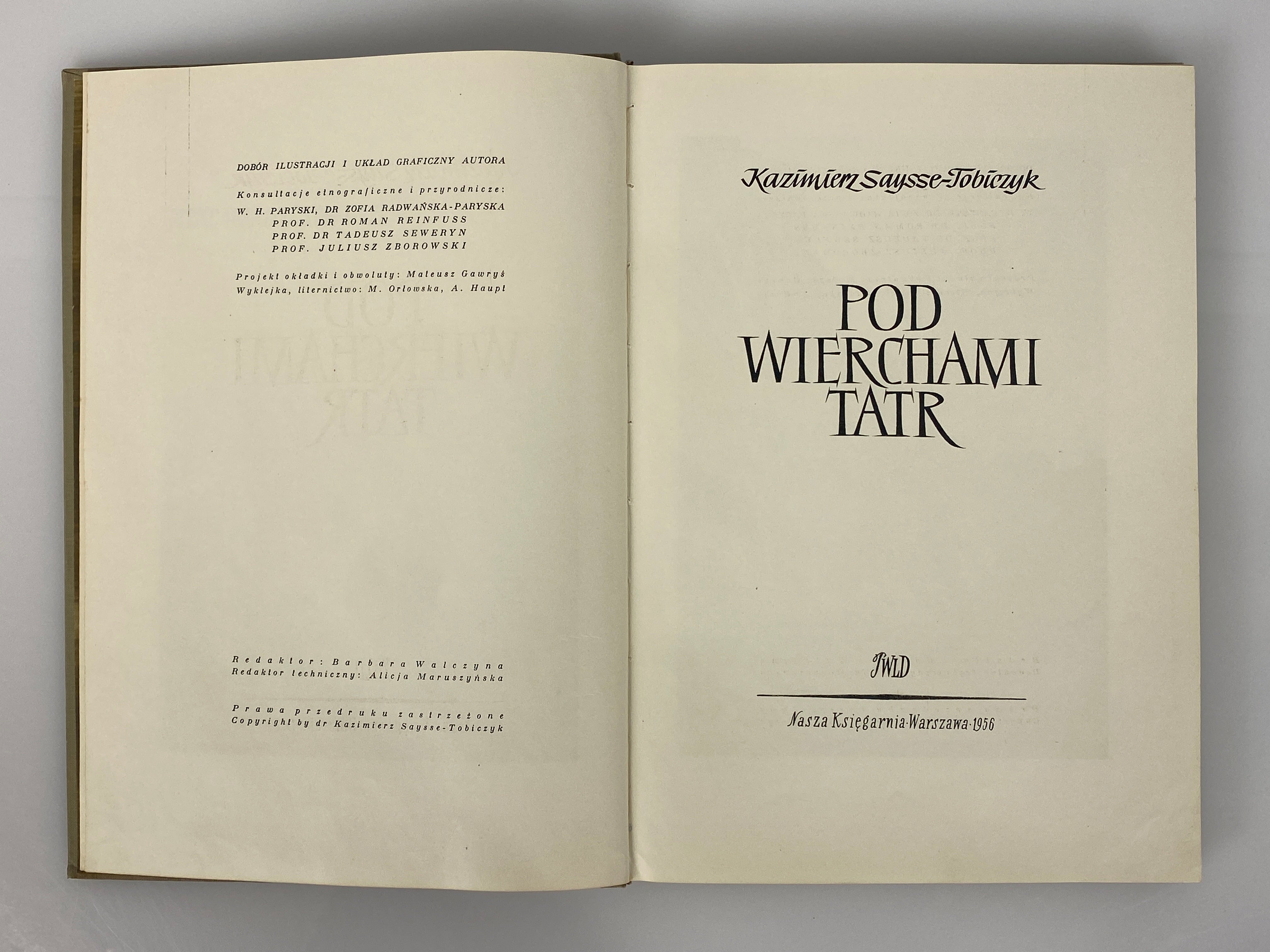Pod Wierchami Tatr (Under the Tatra Mountains) in Polish 1956 HC DJ