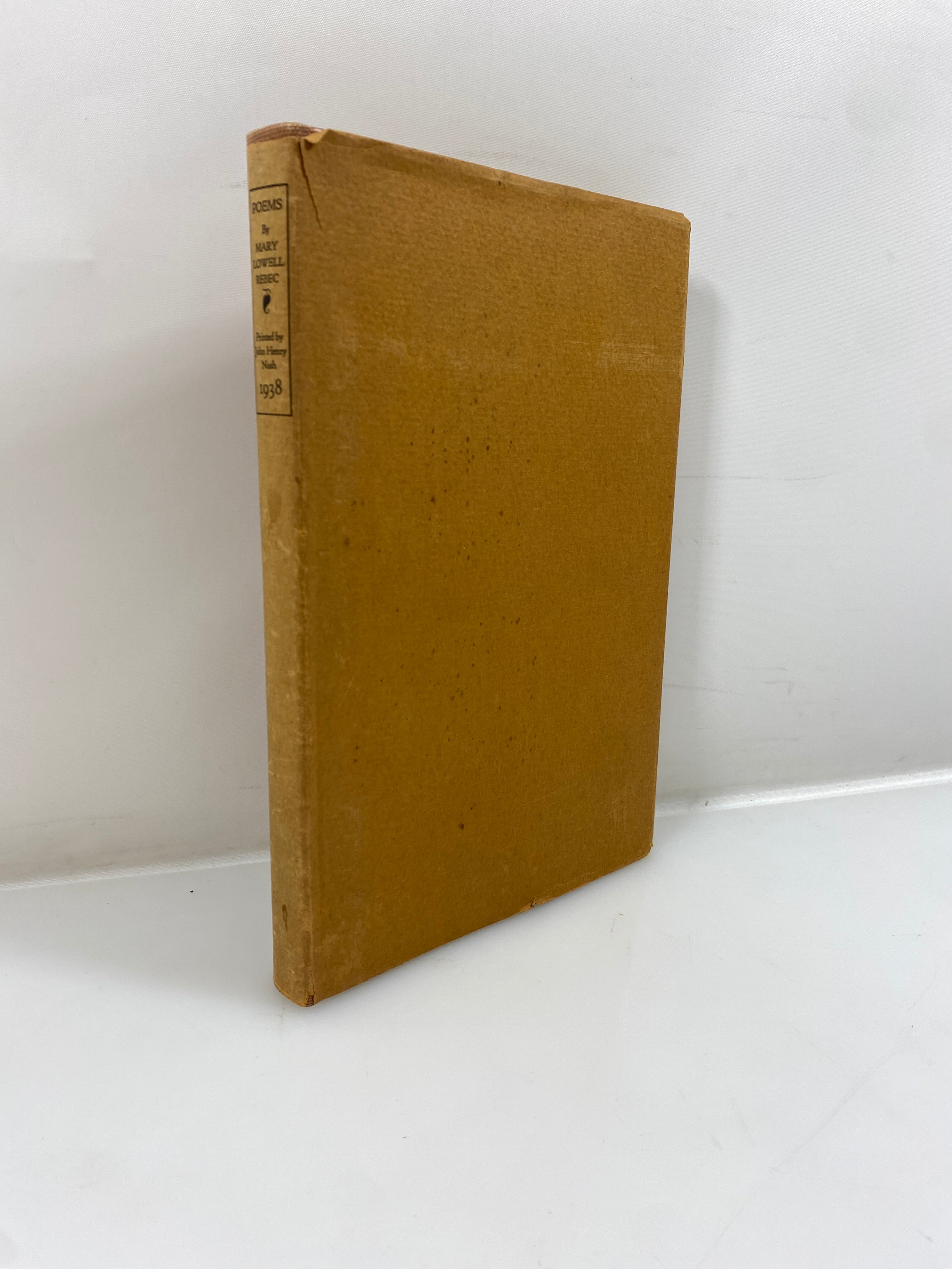Poems by Mary Lowell Rebec 1938 Vintage HC DJ