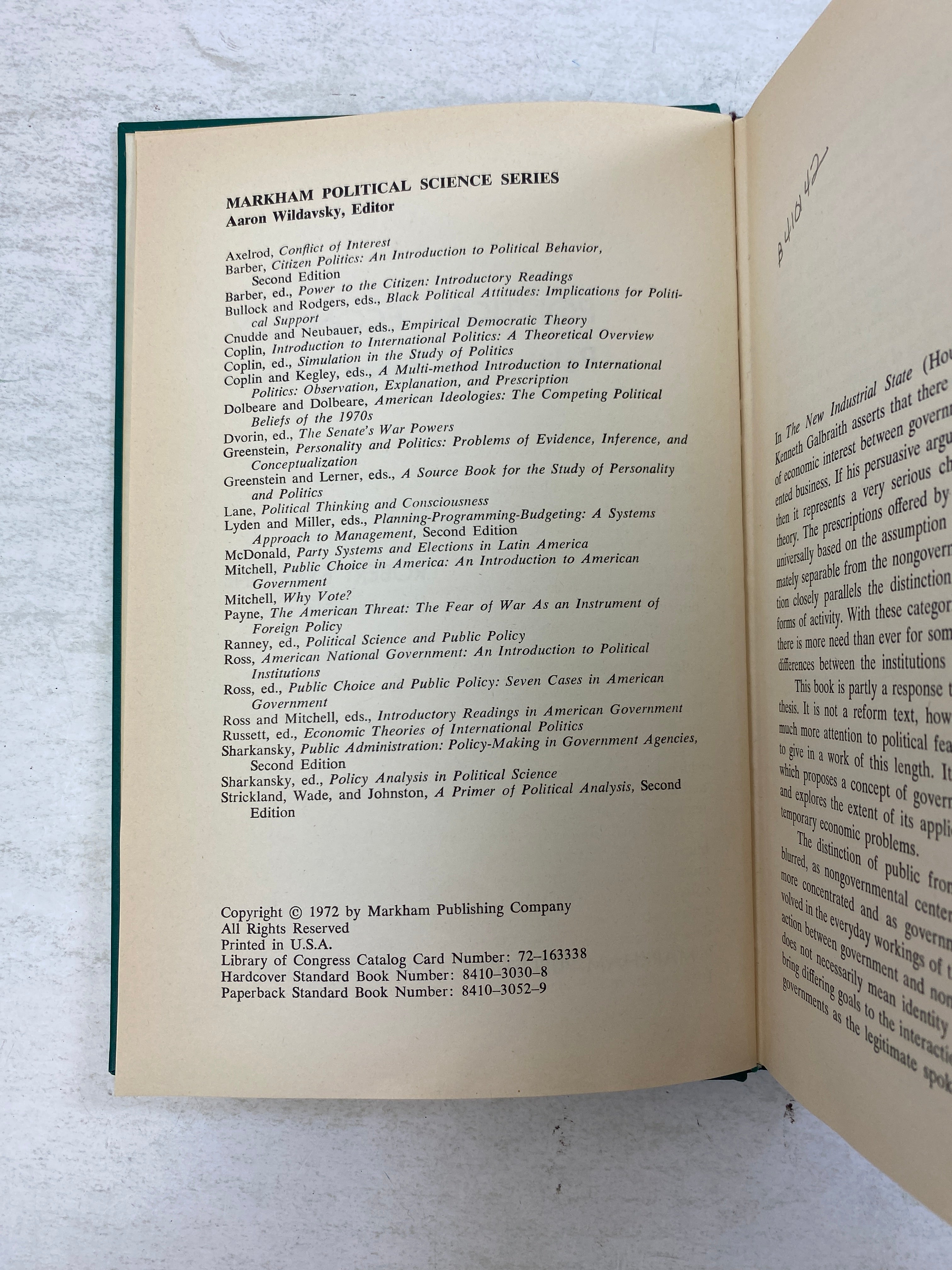 Political Economy by Robert Eyestone Ex-library 1972 HC