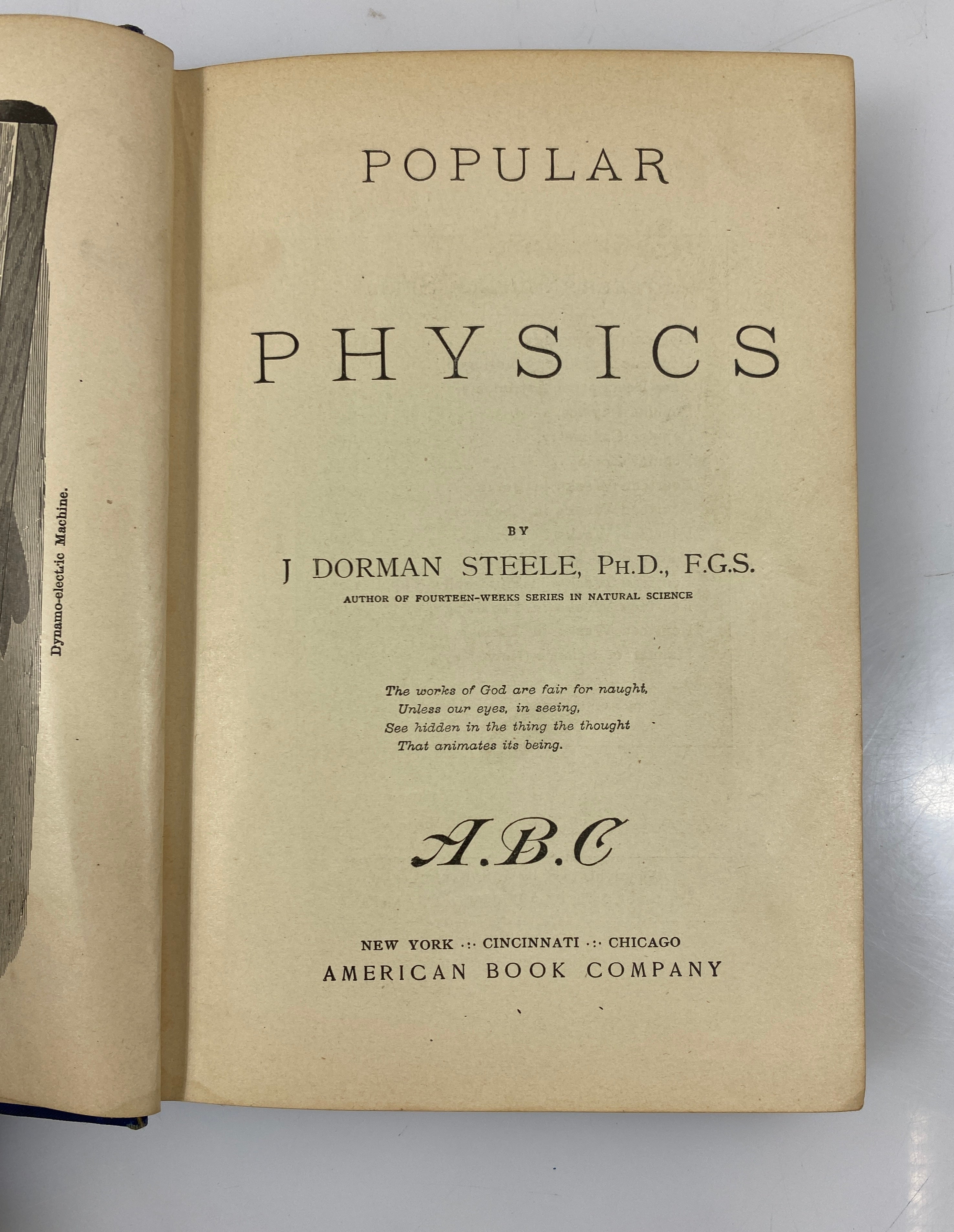 Popular Physics by Steele American Book Co. 1896 HC