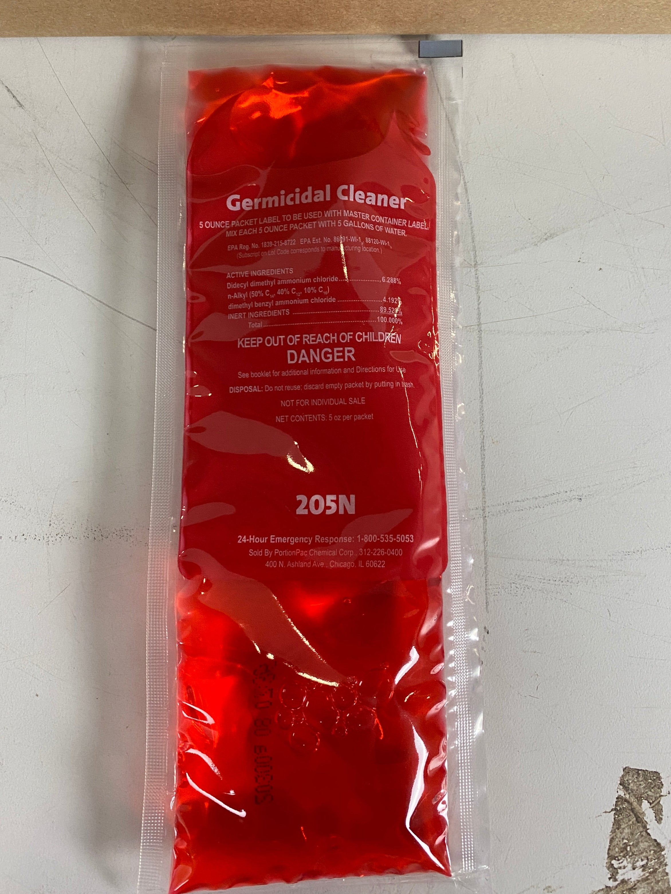 PortionPac Germicidal Cleaner #205N Pack of 20 5oz Packets