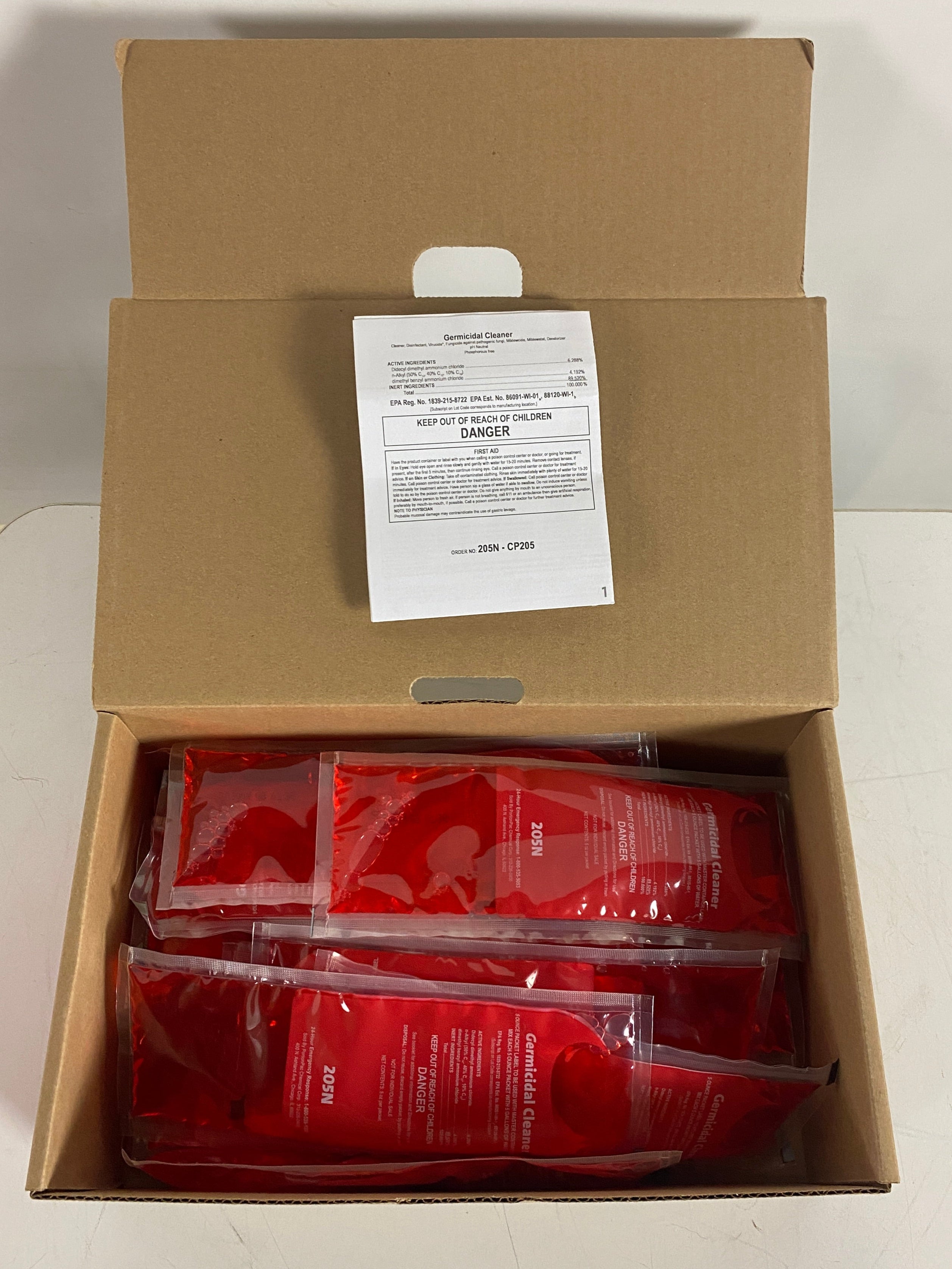 PortionPac Germicidal Cleaner #205N Pack of 20 5oz Packets