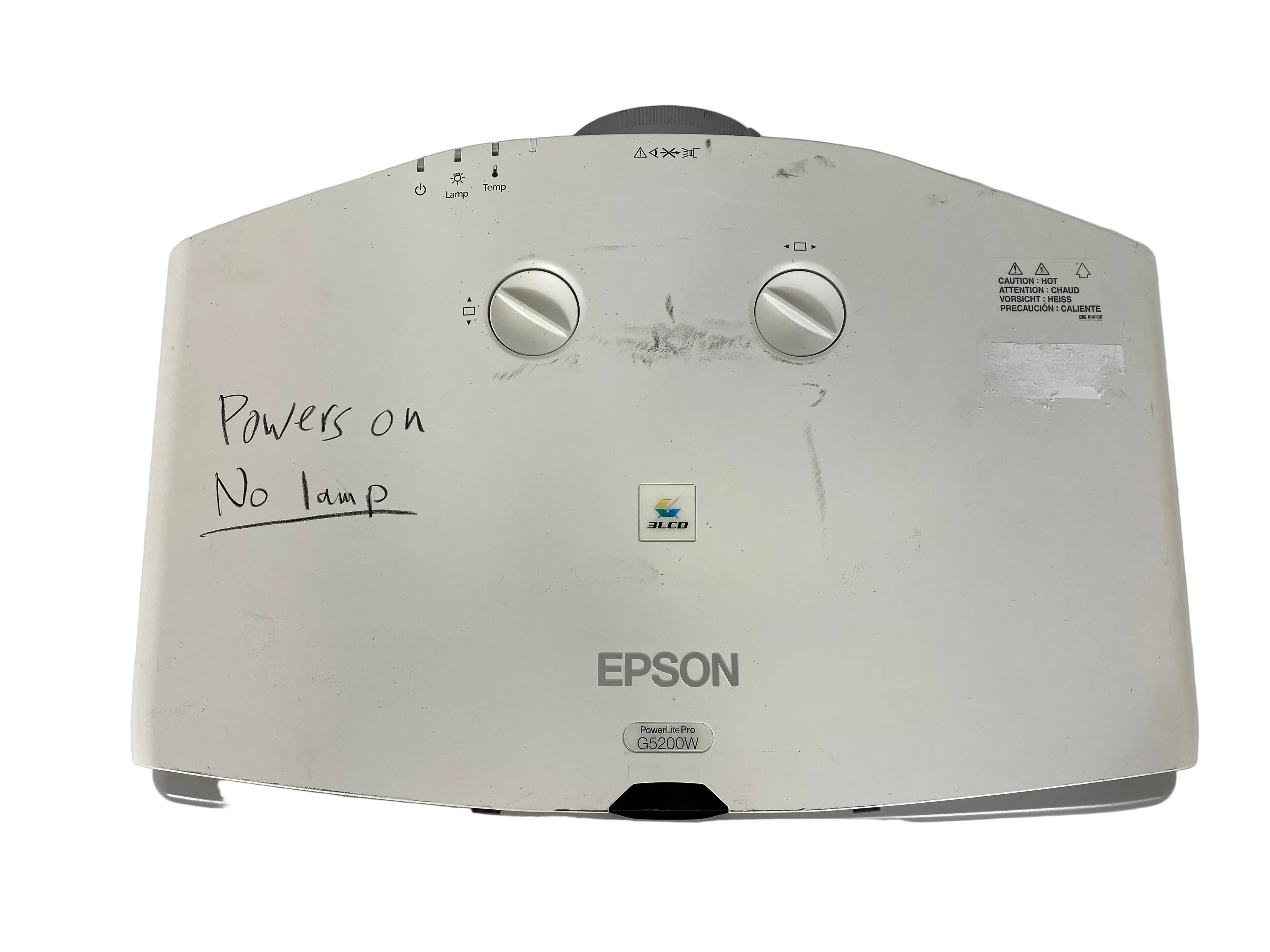 PowerLite Pro G5200WNL Projector *Powers On Only*