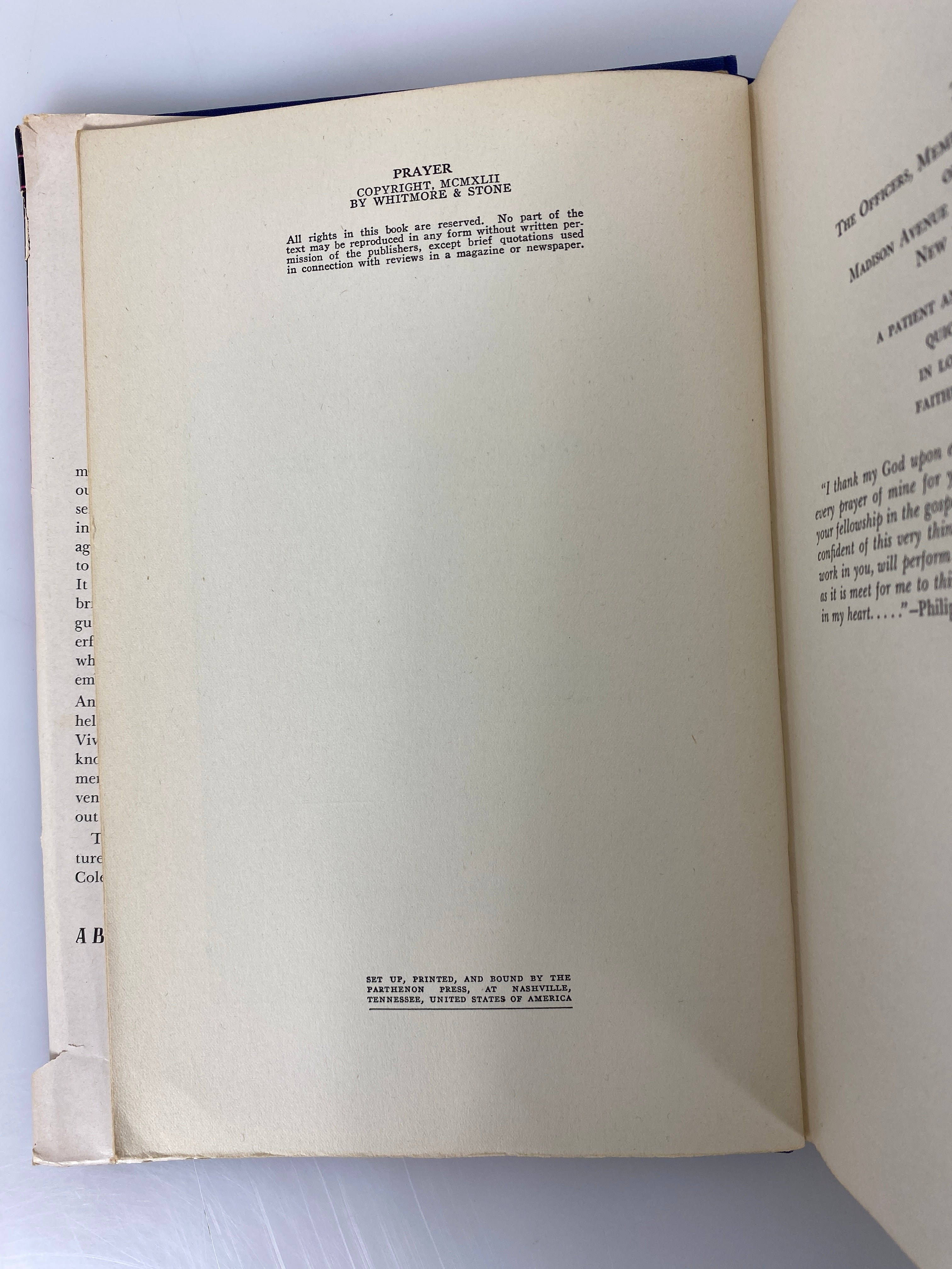 Prayer by George A. Buttrick 1942 Vintage HC DJ