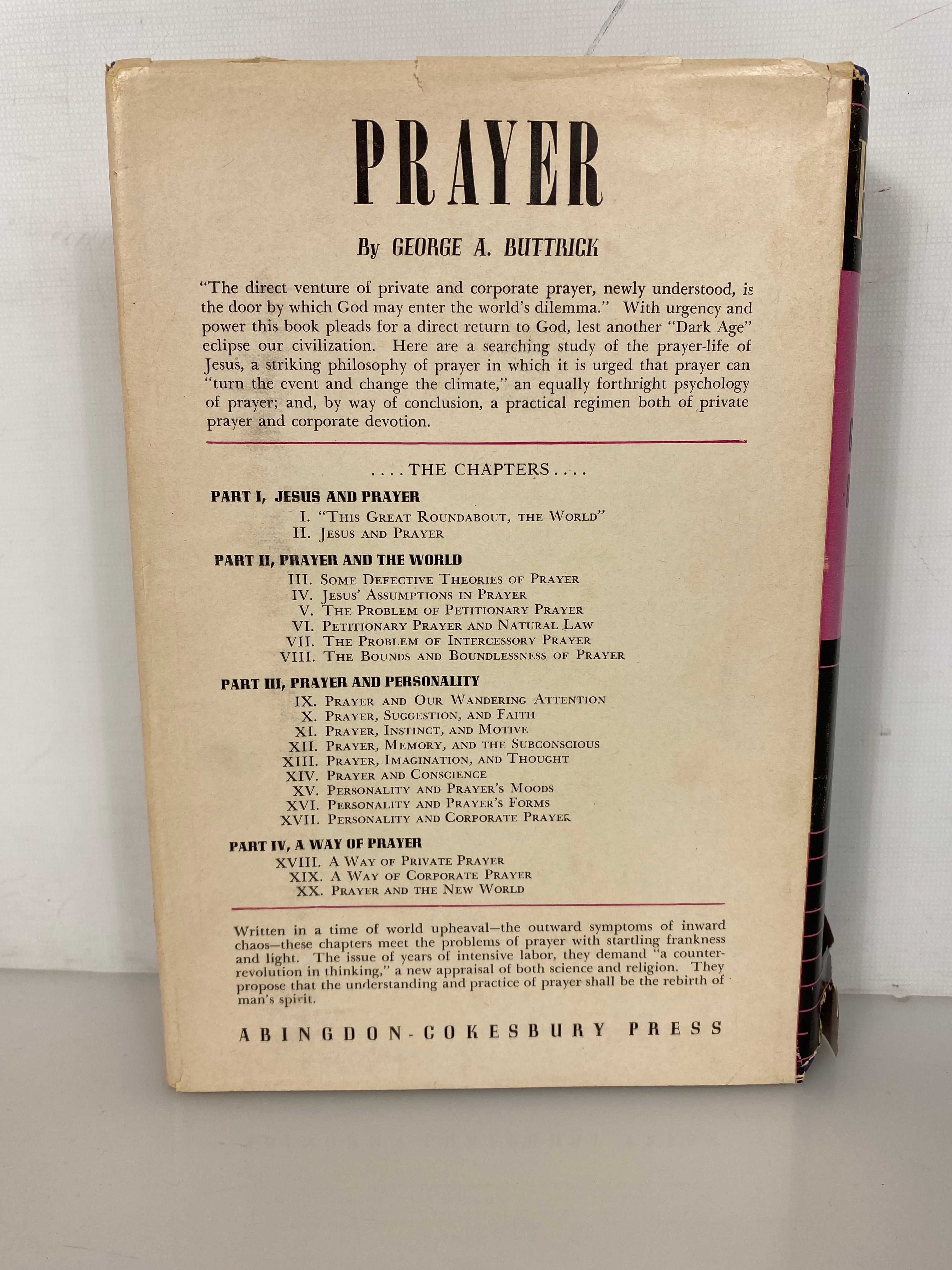 Prayer by George A. Buttrick 1942 Vintage HC DJ