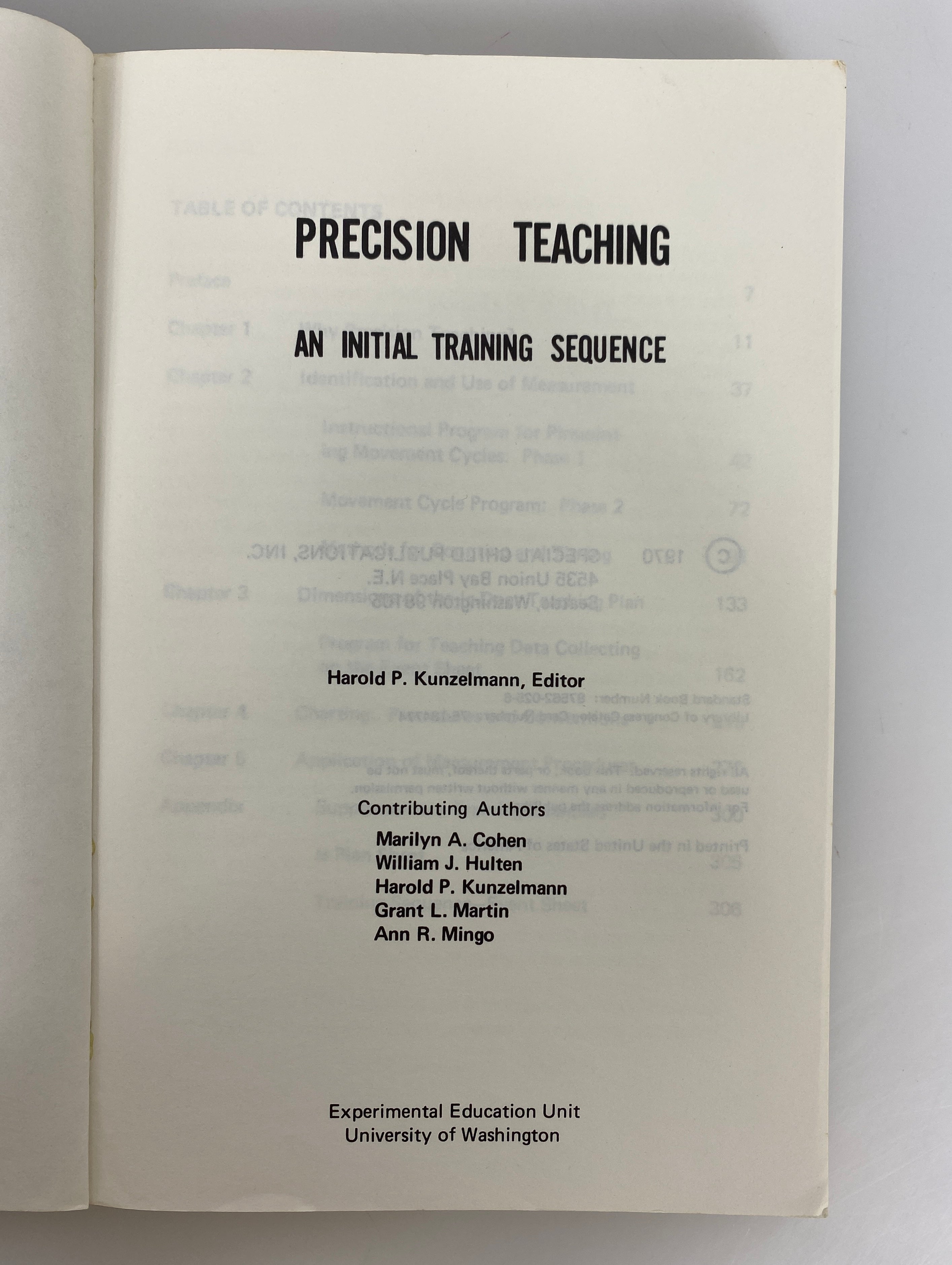 Precision Teaching an Initial Training Sequence by Kunzelmann 1970 SC