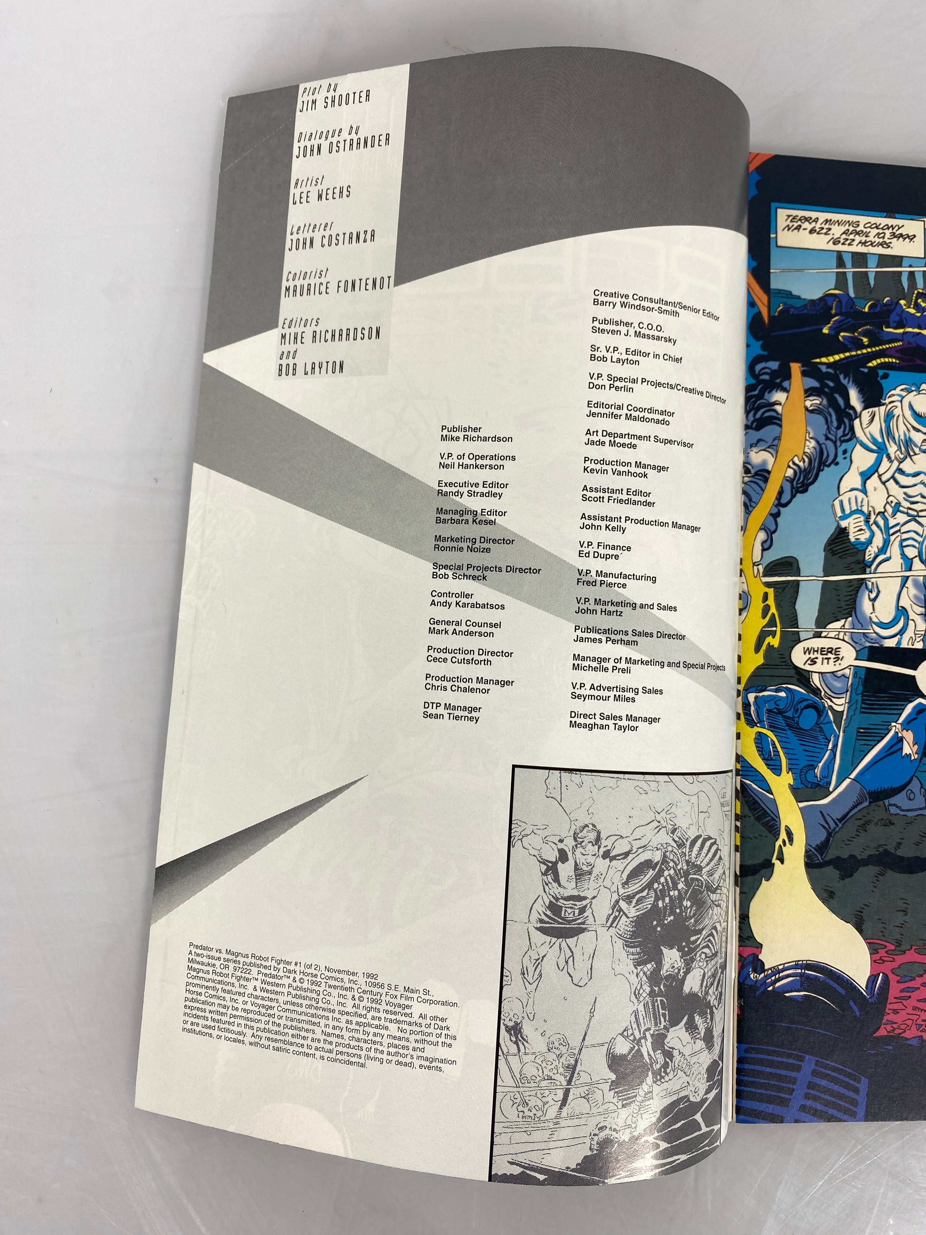 Predator VS Robot Fighter Dark Horse Valiant Comic 1992