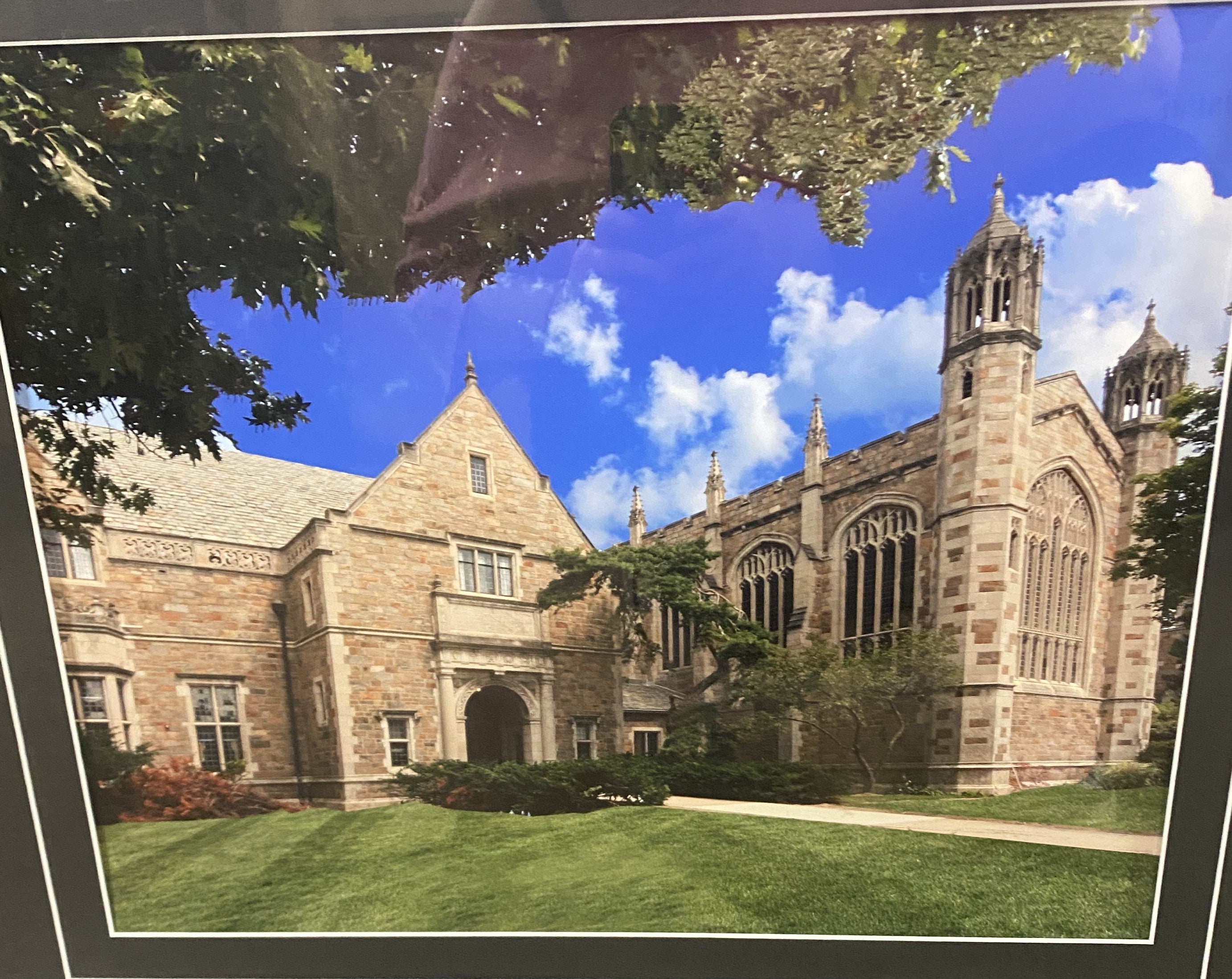 Print Image in Frame of University of Michigan William W. Cook Law Quadrangle