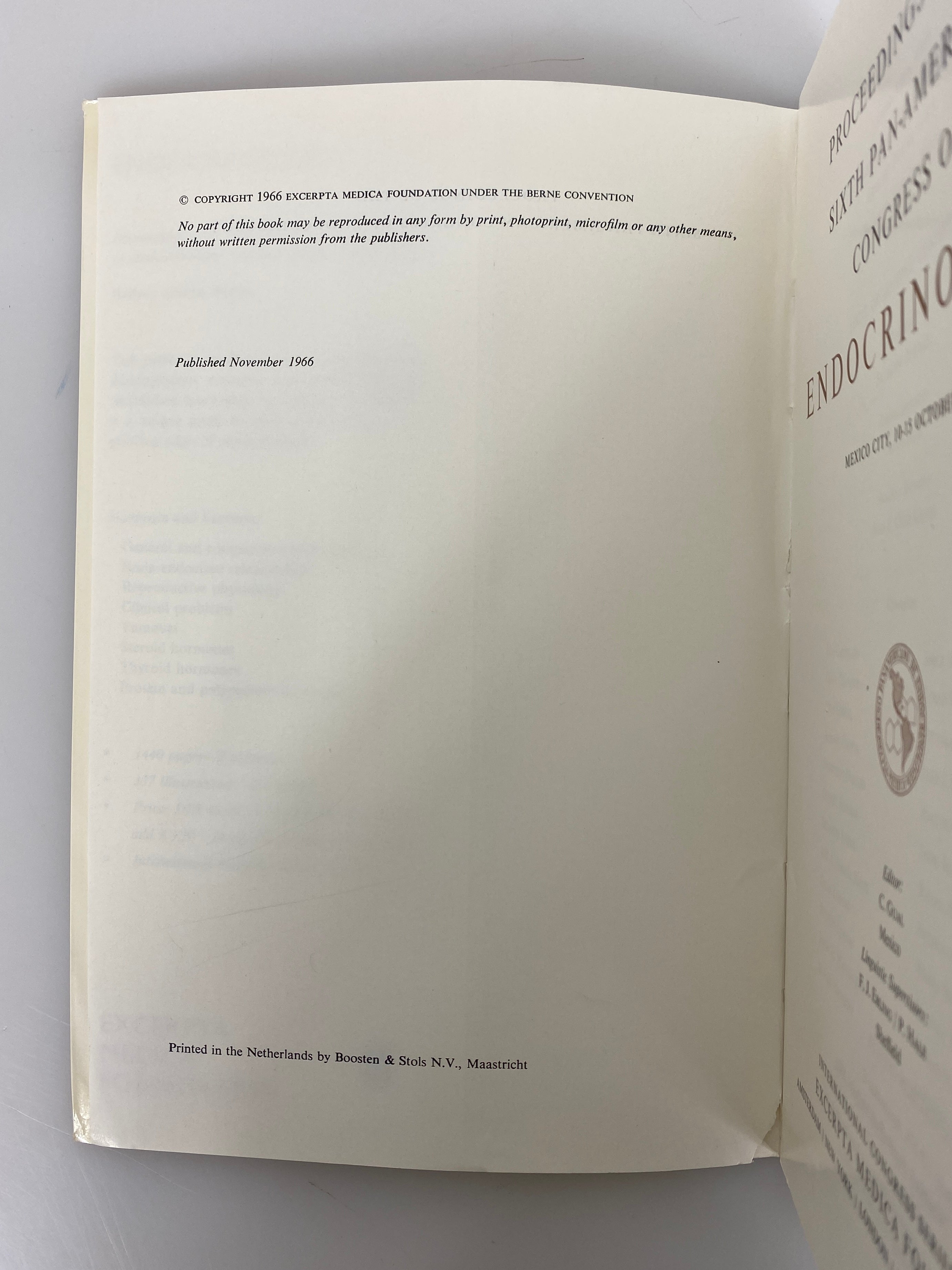 Proceedings of the Sixth Pan-American Congress of Endocrinology 1965 SC