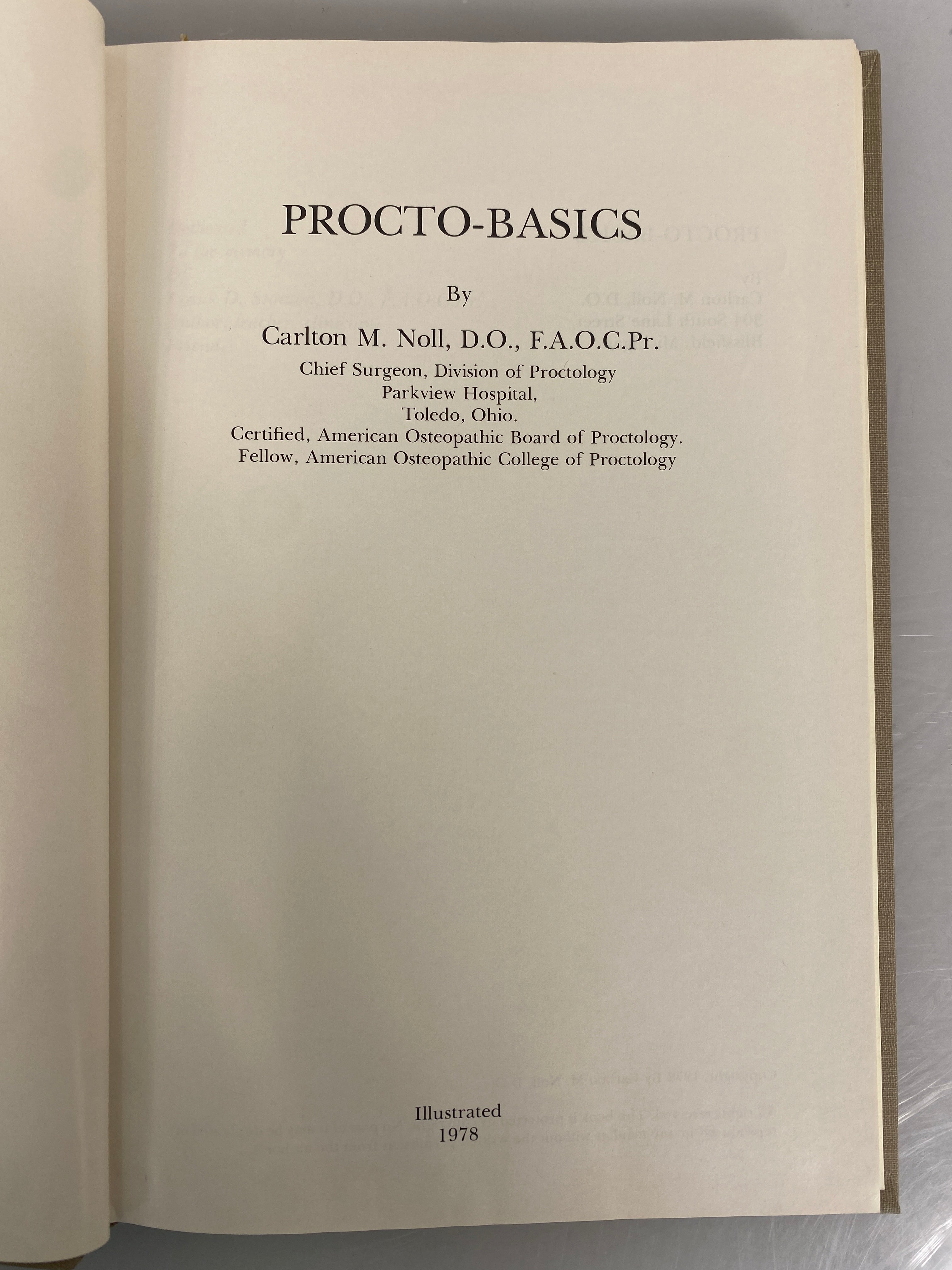 Procto-Basics by Carlton Noll 1978 Illustrated HC