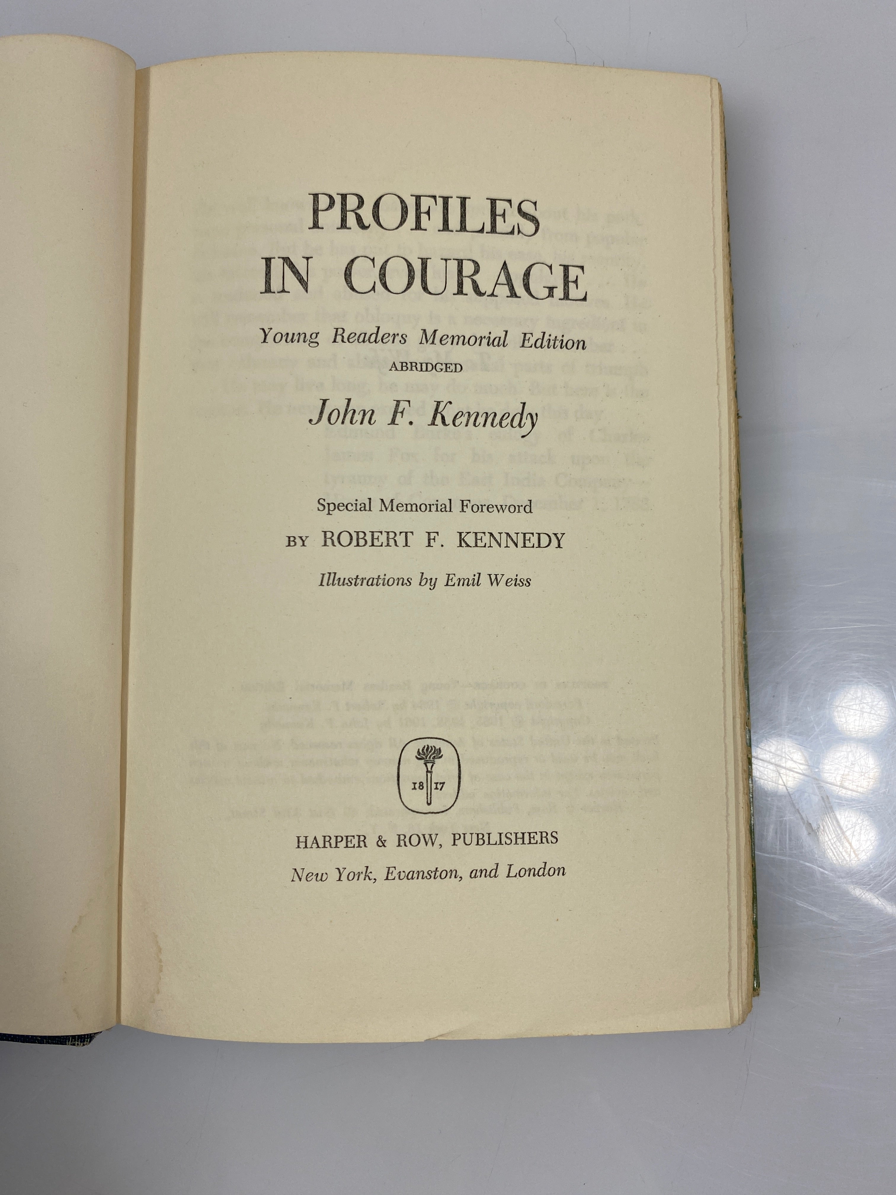 Profiles in Courage Abridged John F. Kennedy 1961 HCDJ