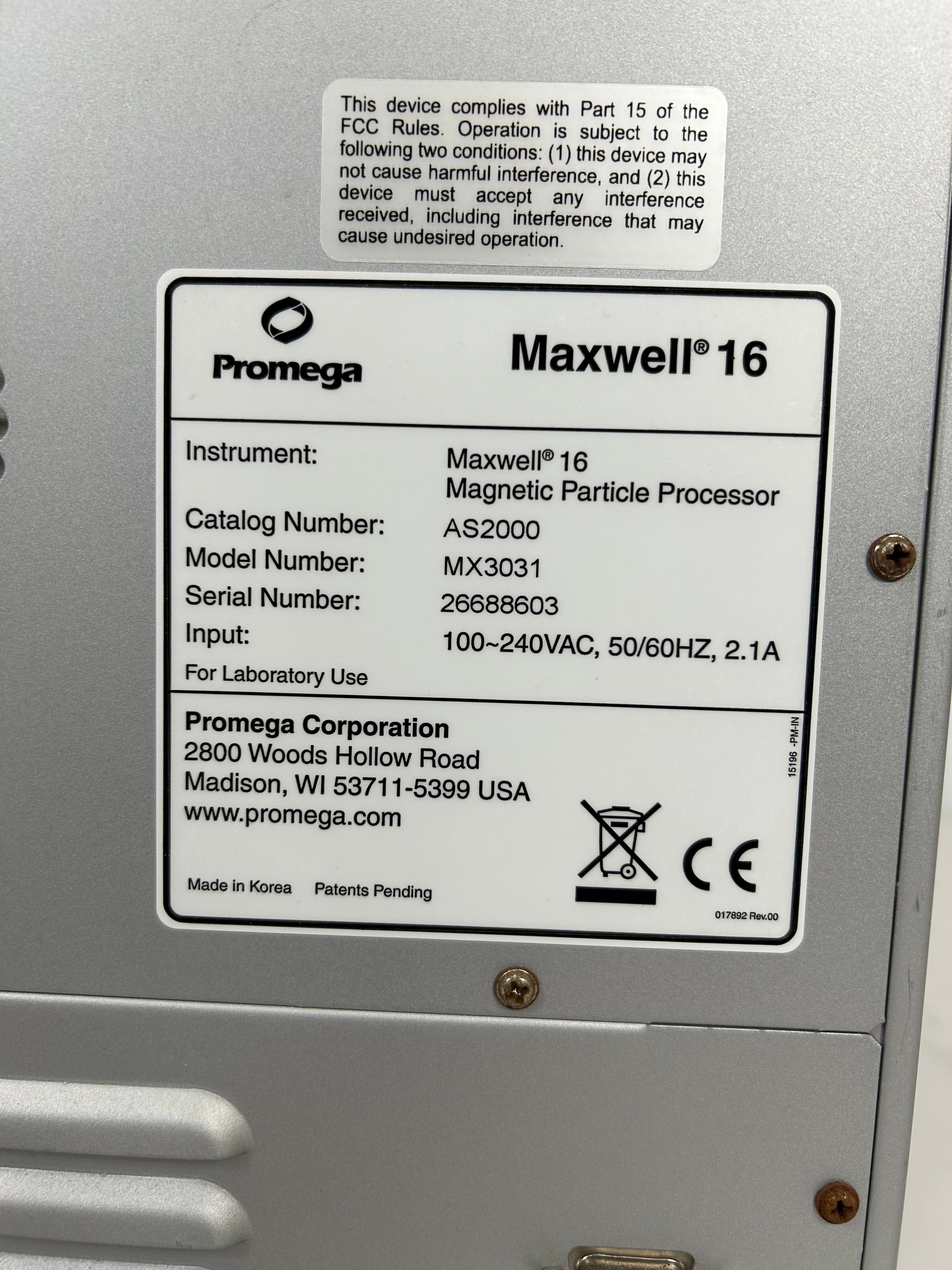 Promega Maxwell MX 3031 Automated Purification Instrument *Parts*