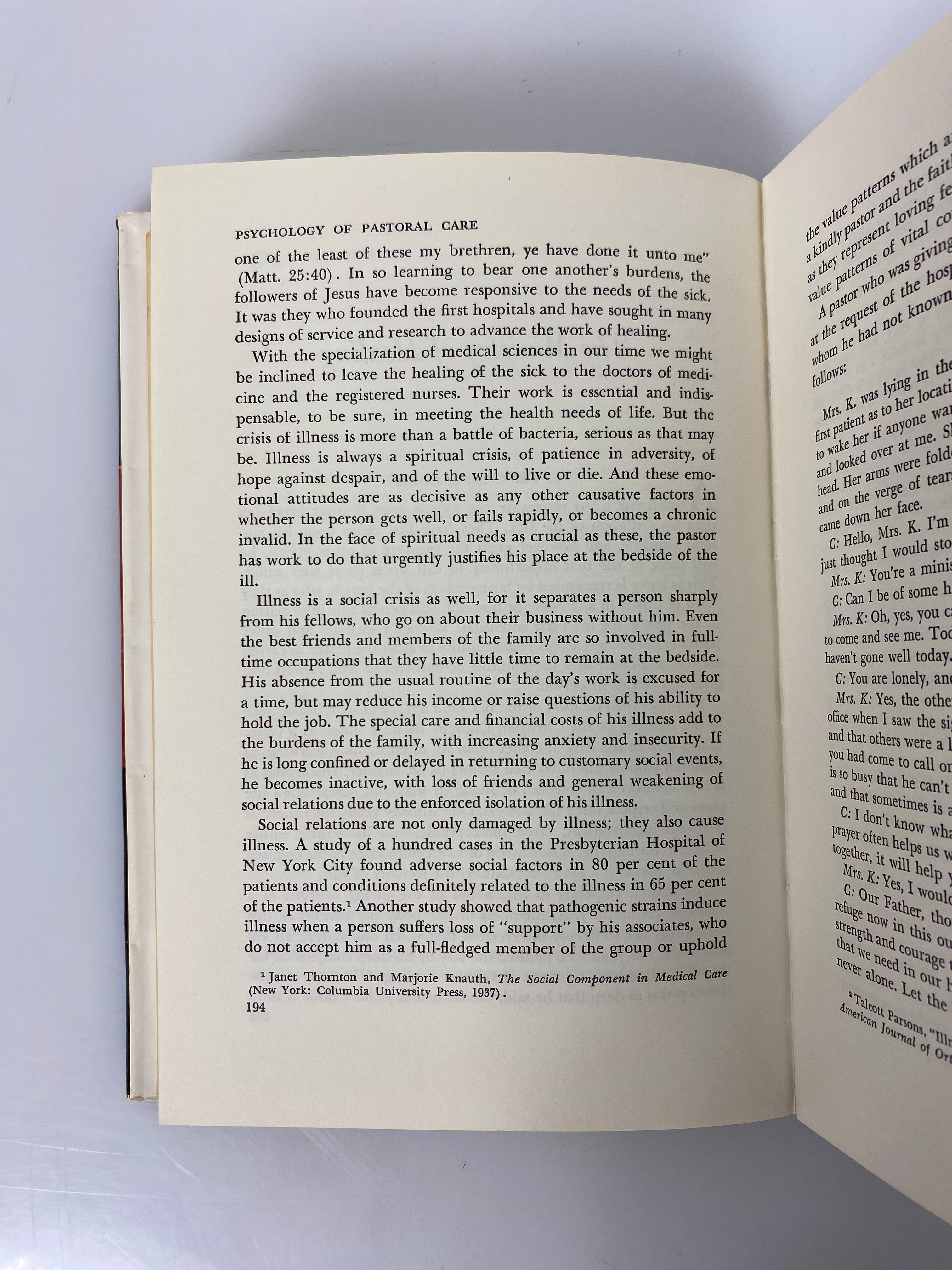 Psychology of Pastoral Care by Paul Johnson 1953 HC DJ