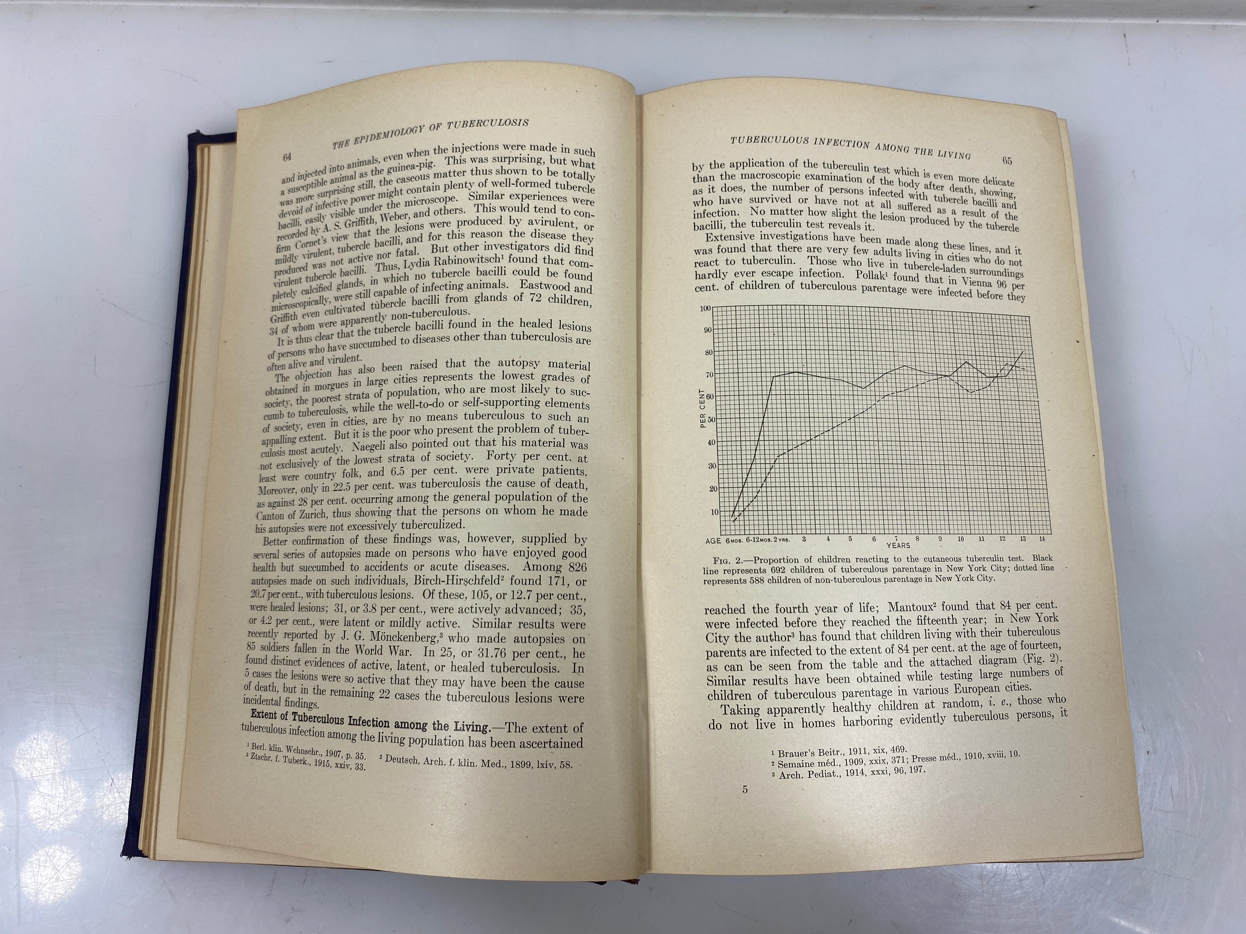 Pulmonary Tuberculosis by Fishberg 2nd Ed. Ex-library 1919 HC
