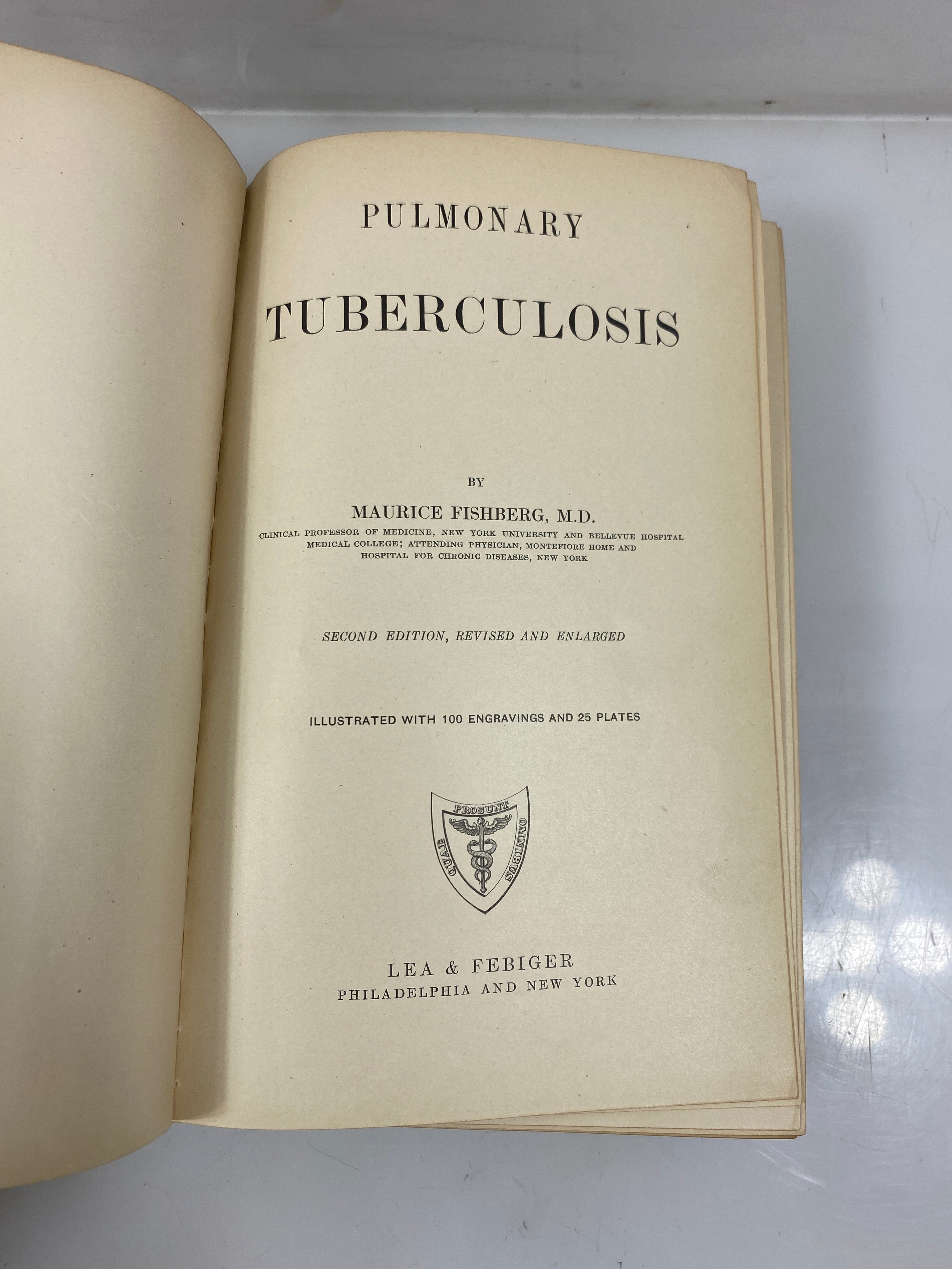 Pulmonary Tuberculosis by Fishberg 2nd Ed. Ex-library 1919 HC