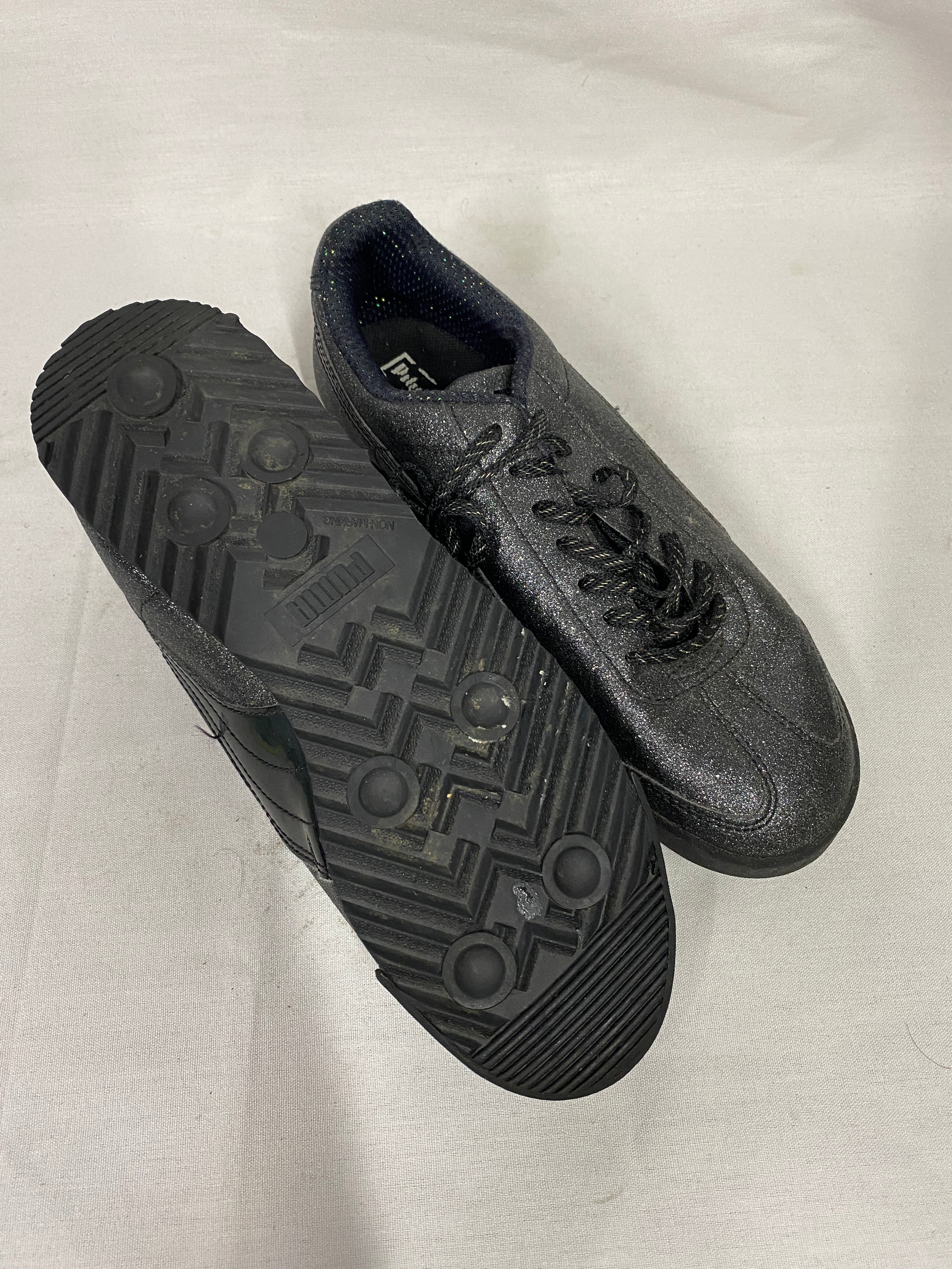 Puma Roma Glitz Glam Sneakers Glittery Black Men's Size 6.5