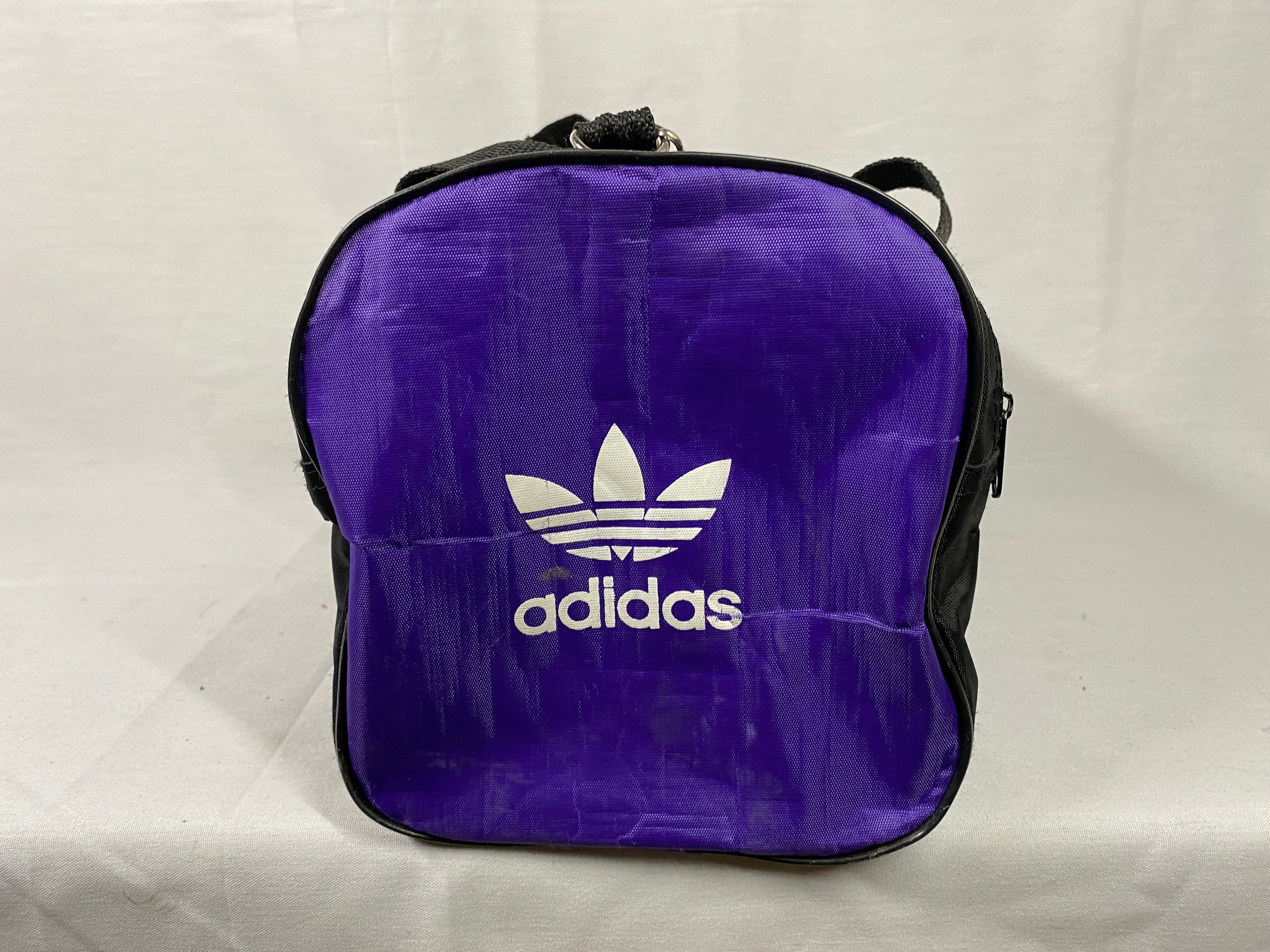 Purple Vintage Adidas Trefoil Nylon Duffle Bag