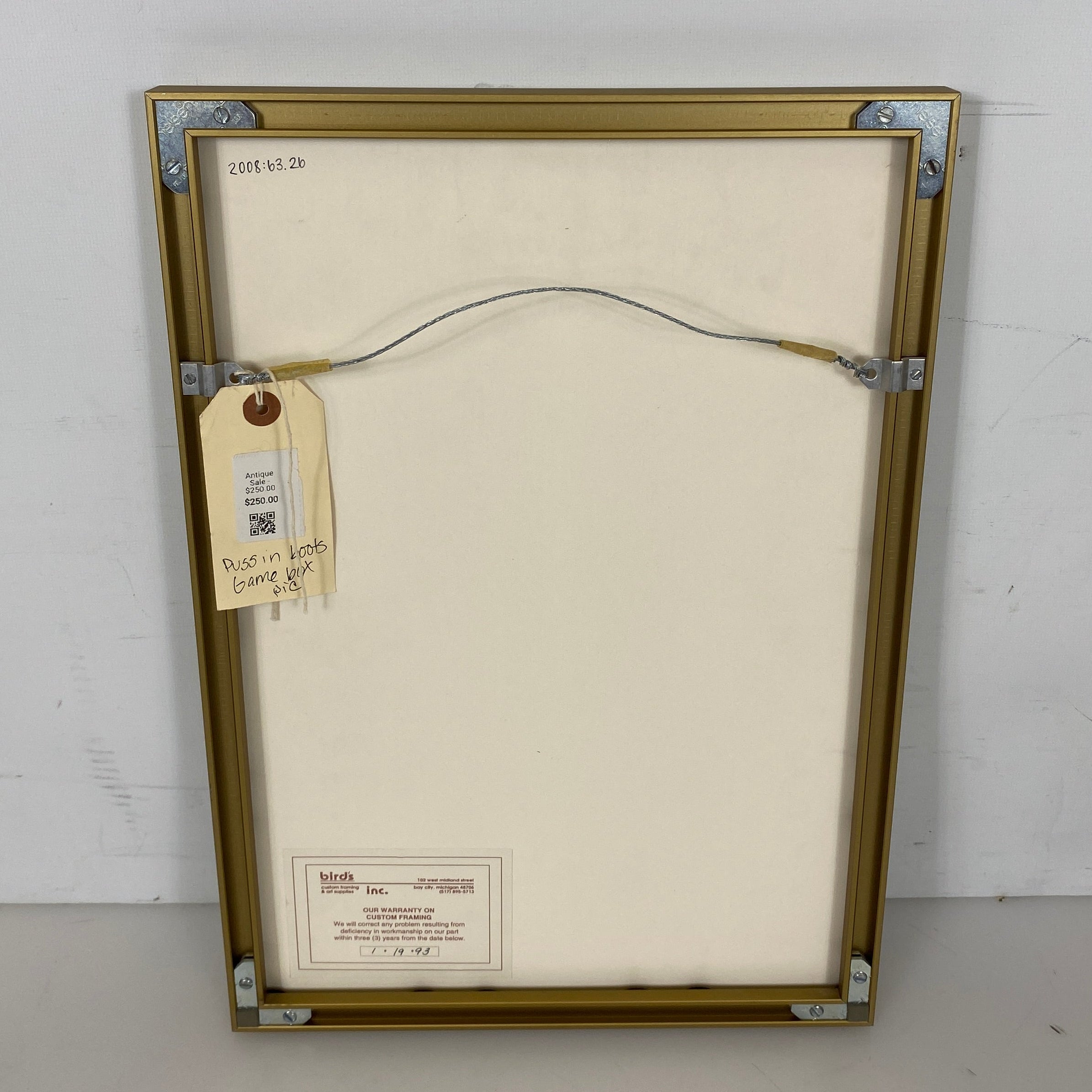 "Puss in Boots" Original Print Poster in Nielsen Frame