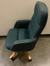 Quebec 69 Green Office Chair w/ Wooden Base
