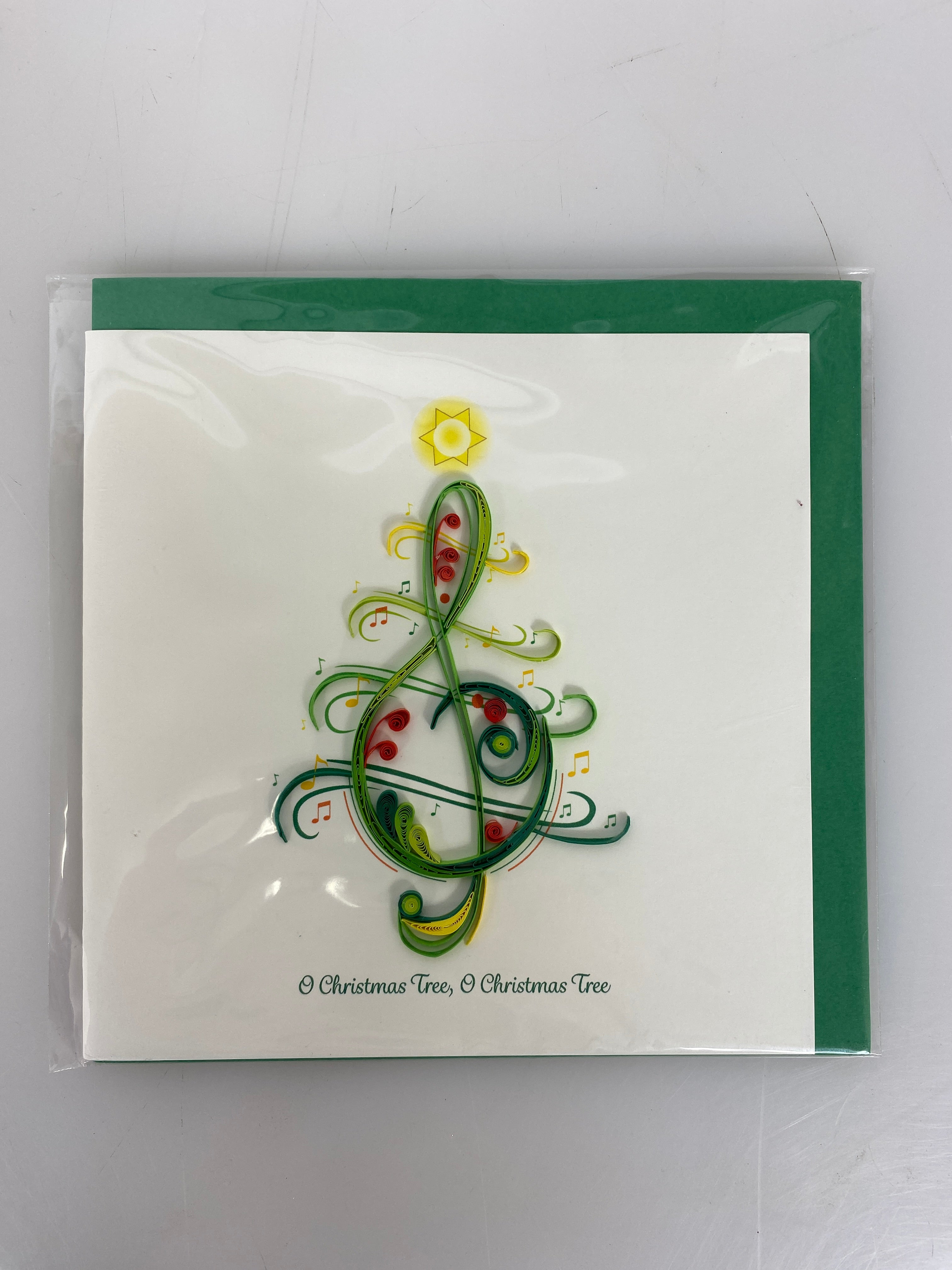 Quilled O Christmas Tree Greeting Card