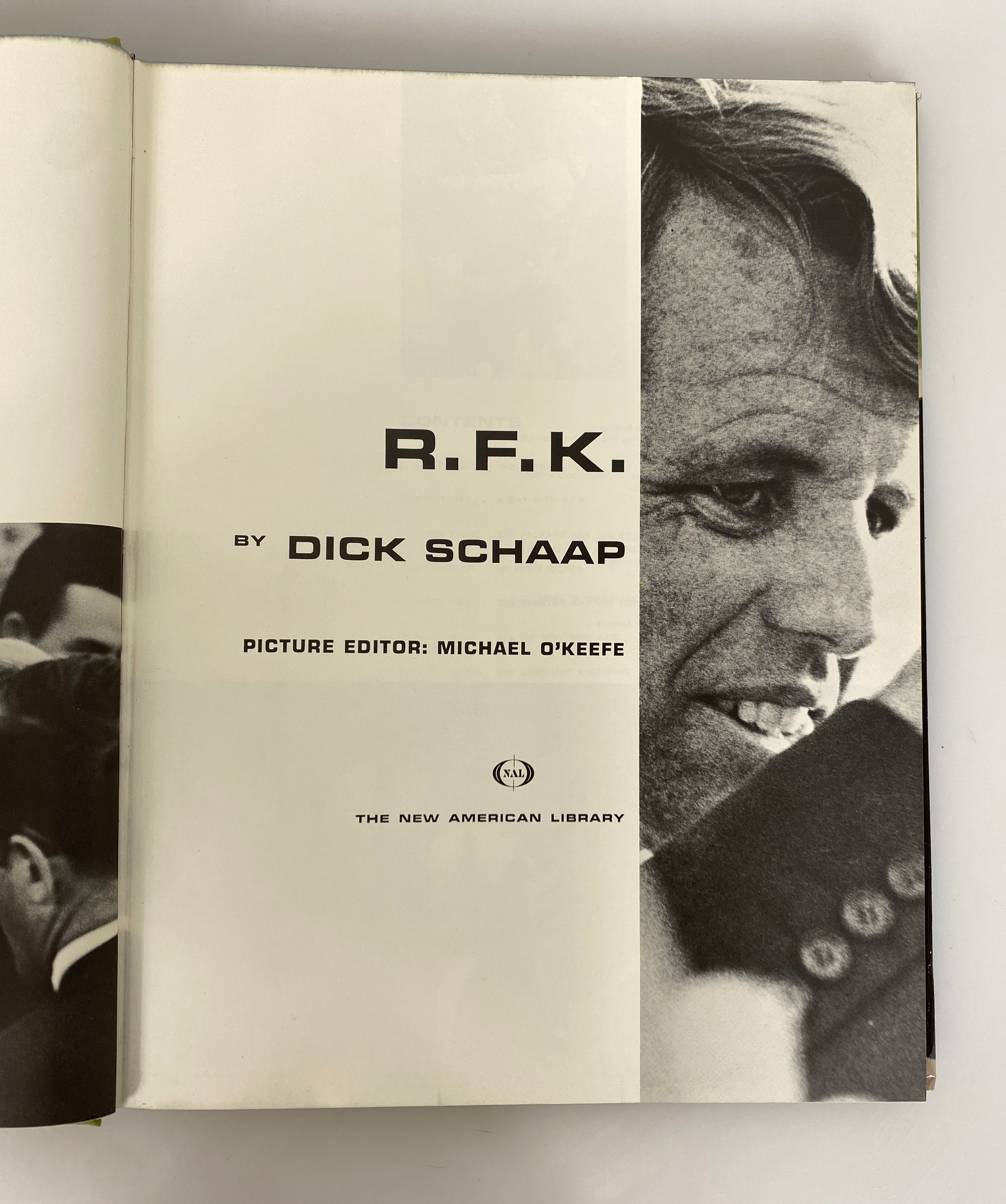 R.F.K. by Dick Schaap 1967 First Printing HC DJ