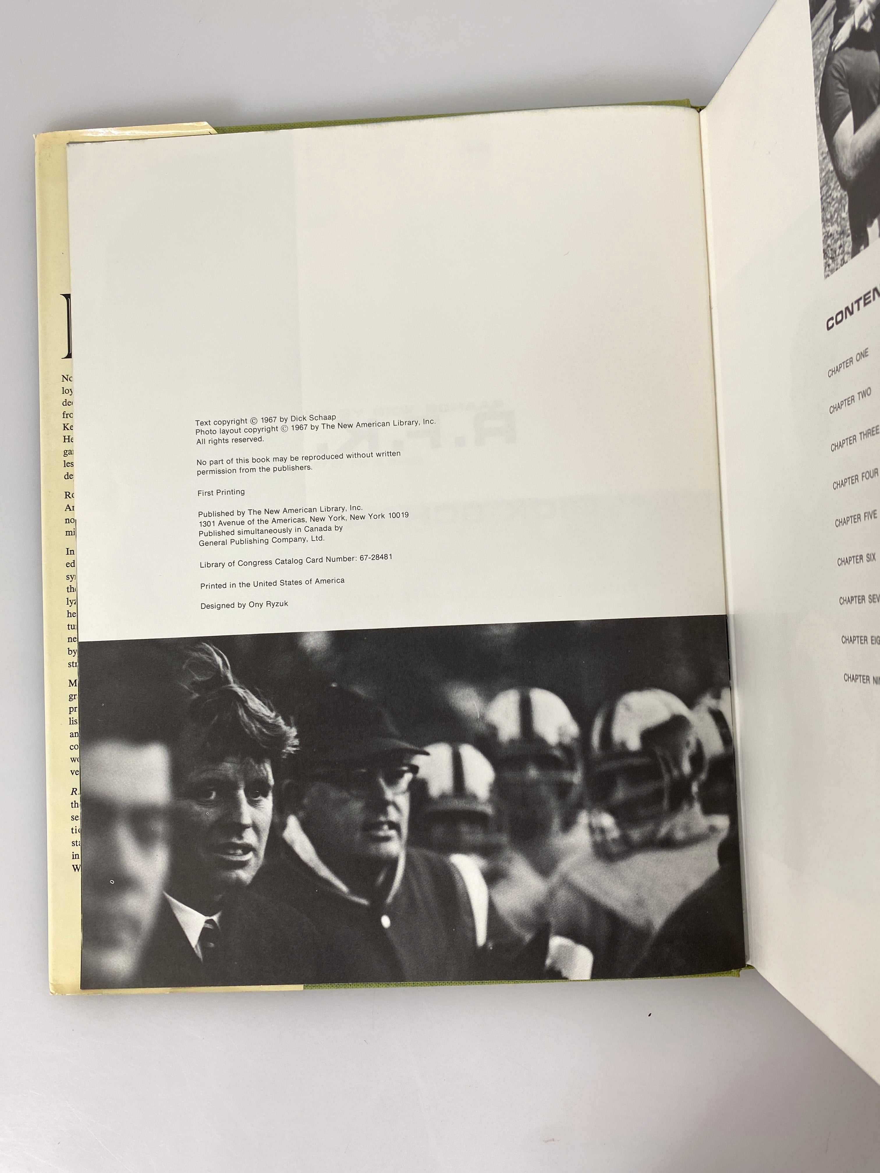 R.F.K. by Dick Schaap 1967 First Printing HC DJ