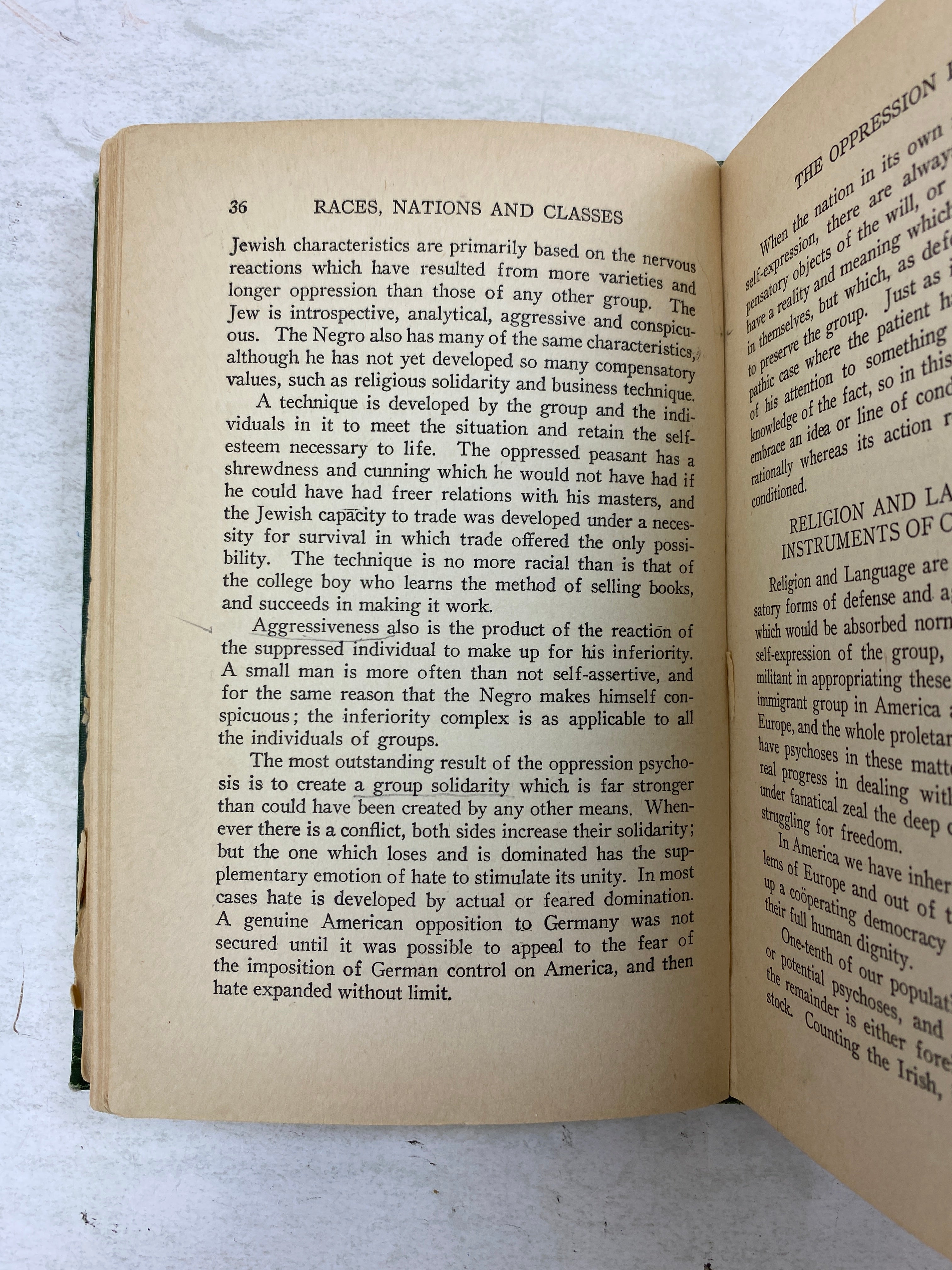 Races, Nations, and Classes by Miller Ex-library 1924 HC