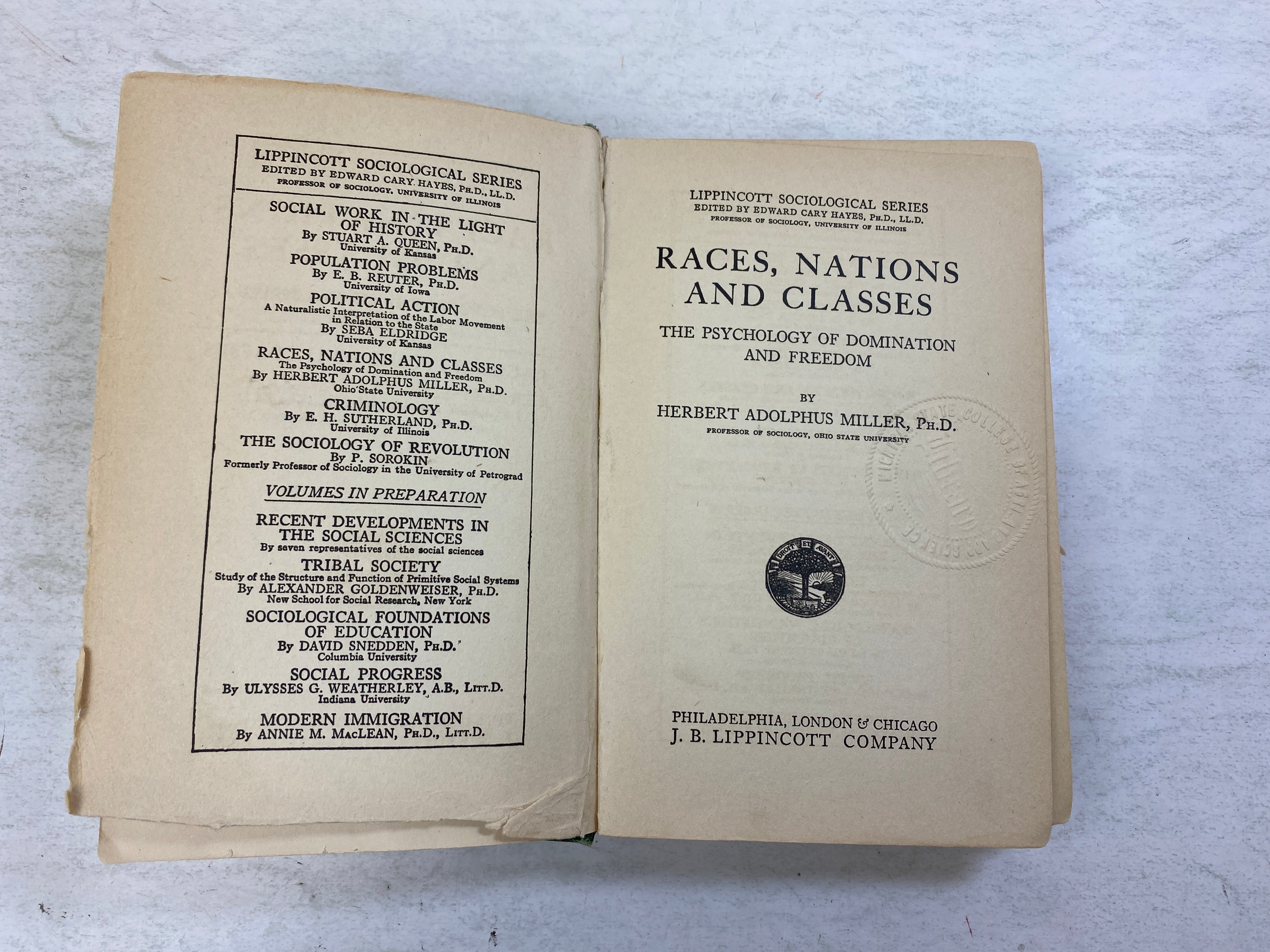 Races, Nations, and Classes by Miller Ex-library 1924 HC