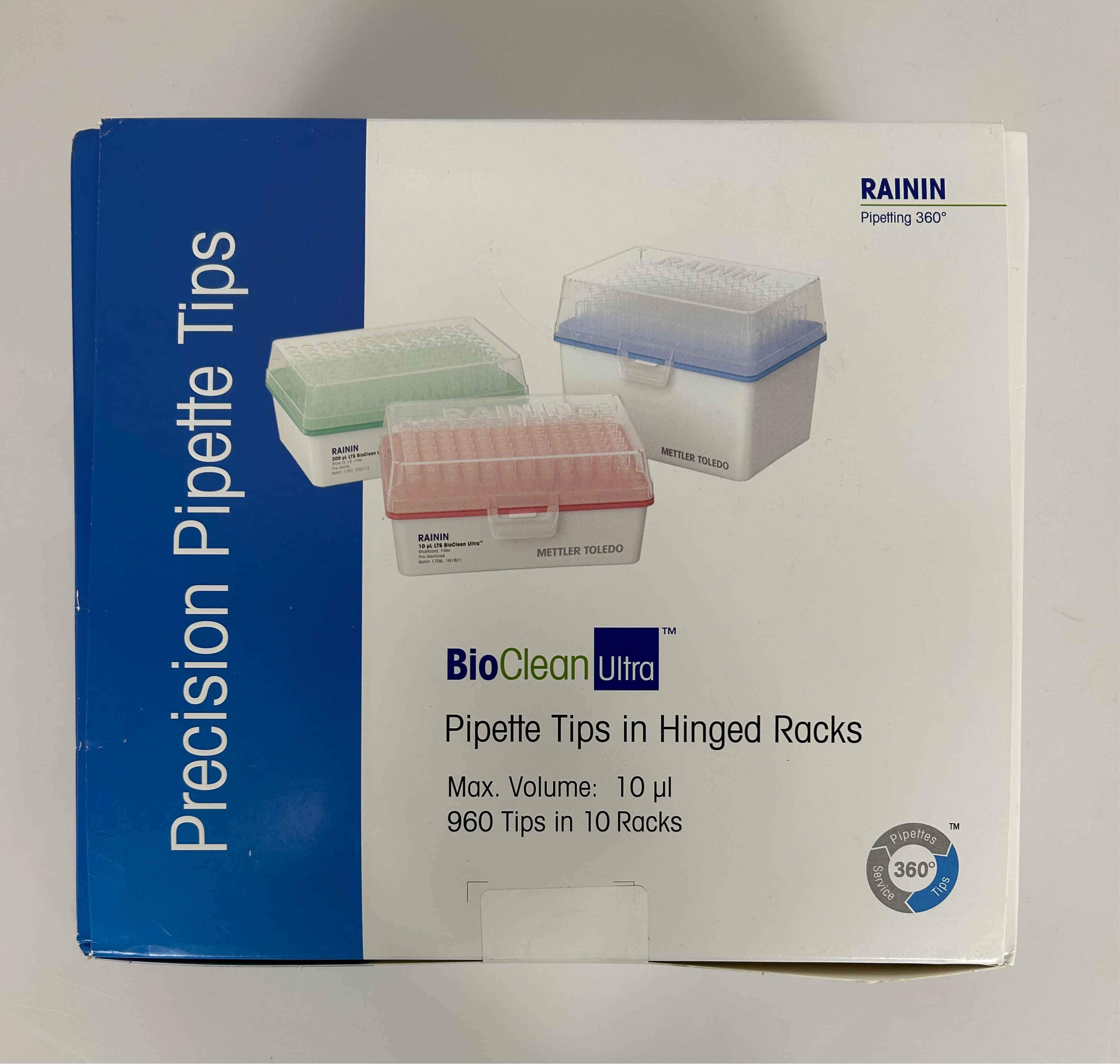Rainin Bio Clean Ultra Pipette Tips 10µ 960 Tips in 10 Racks