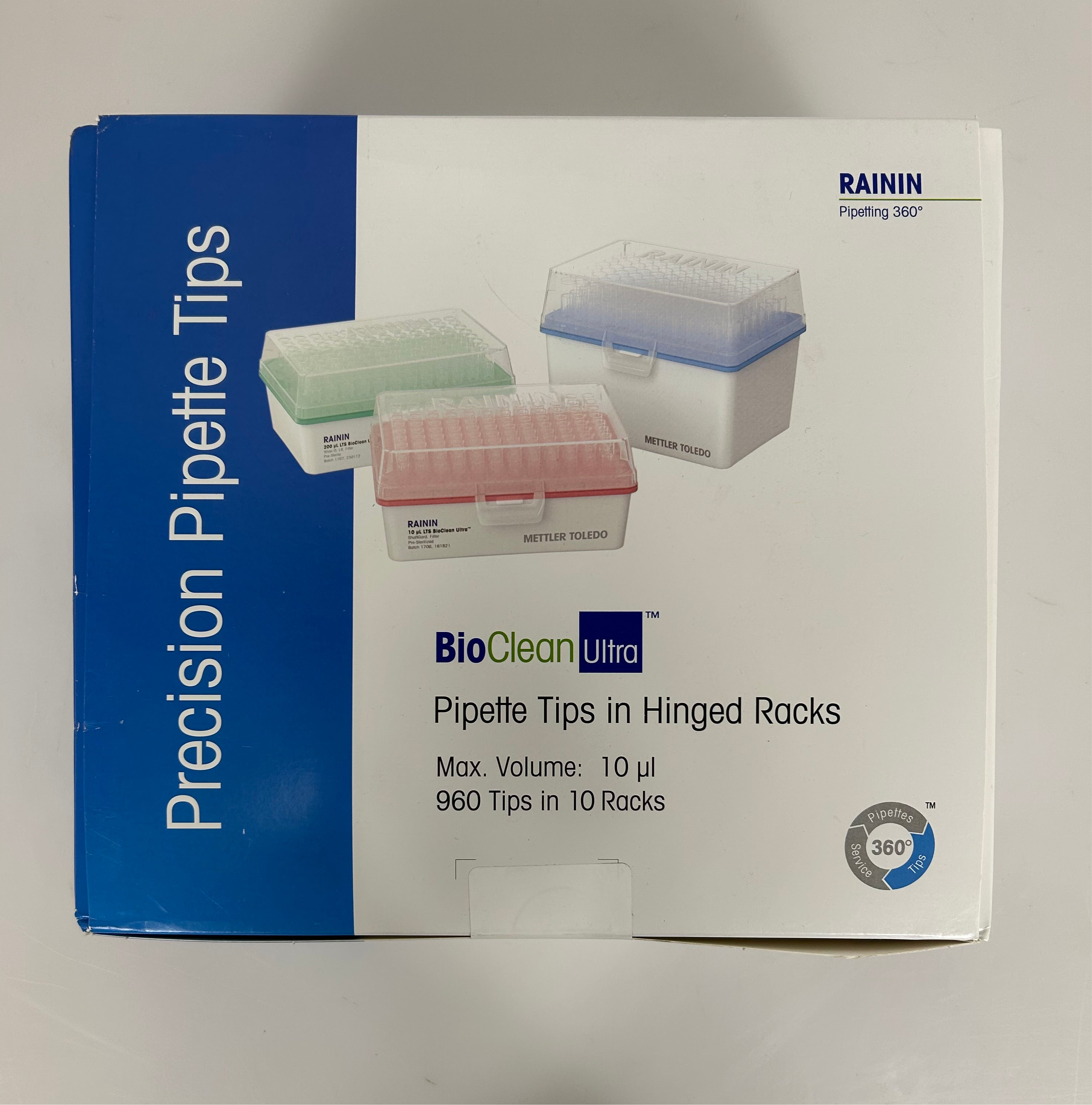 Rainin Bio Clean Ultra Pipette Tips 10µ 960 Tips in 10 Racks