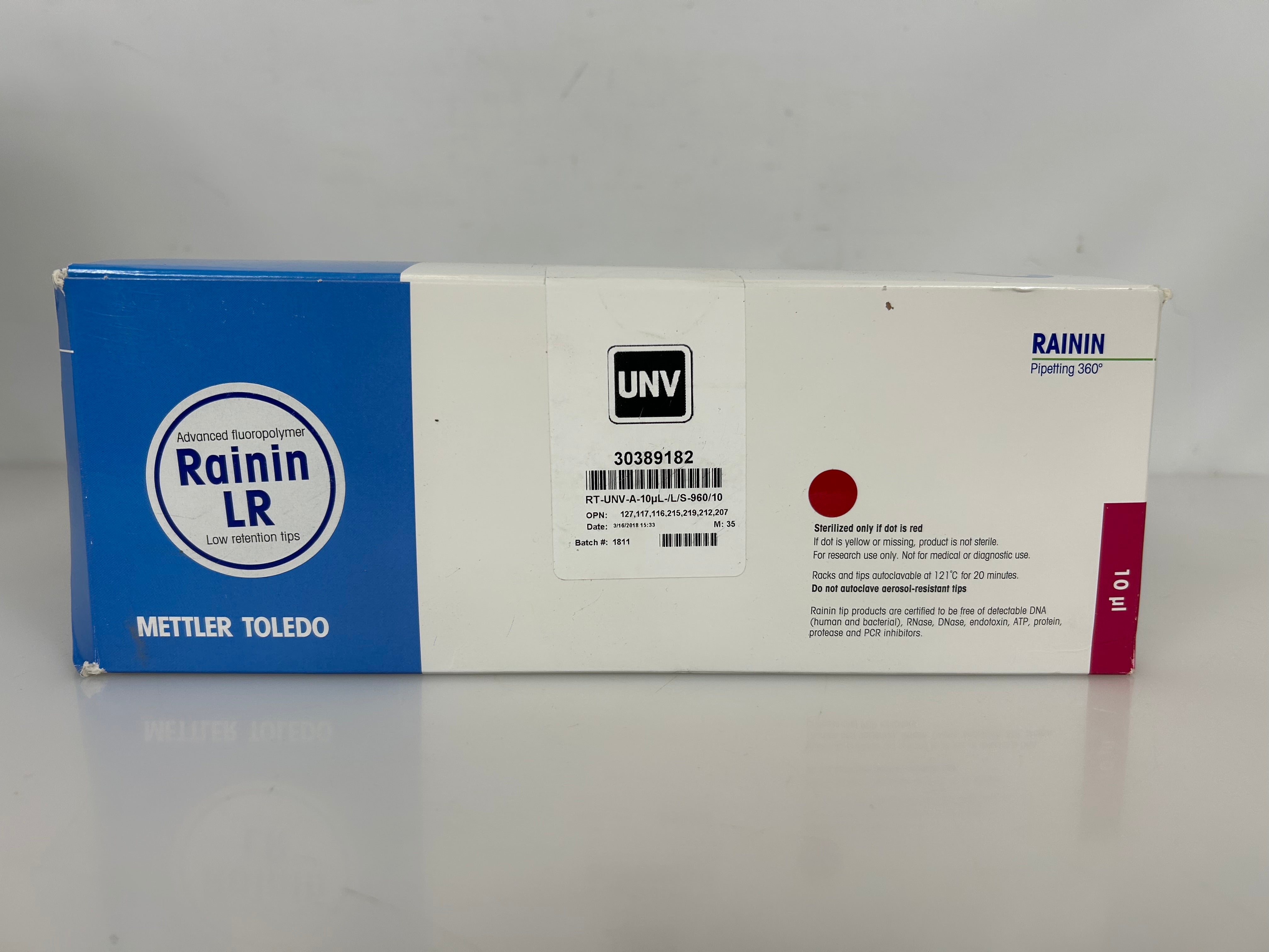 Rainin Bio Clean Ultra Pipette Tips 10µ 960 Tips in 10 Racks