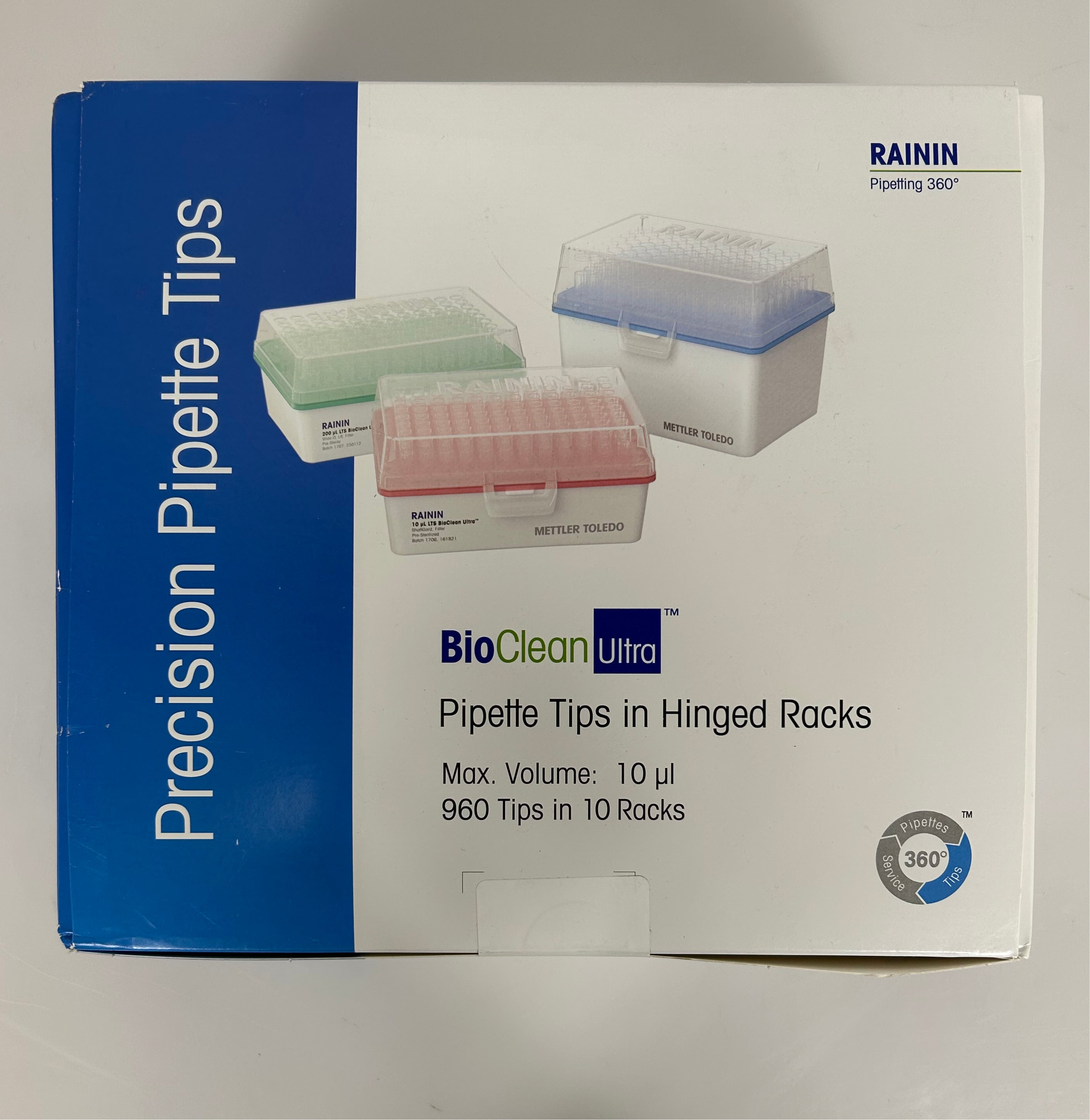 Rainin Bio Clean Ultra Pipette Tips 10µ 960 Tips in 10 Racks