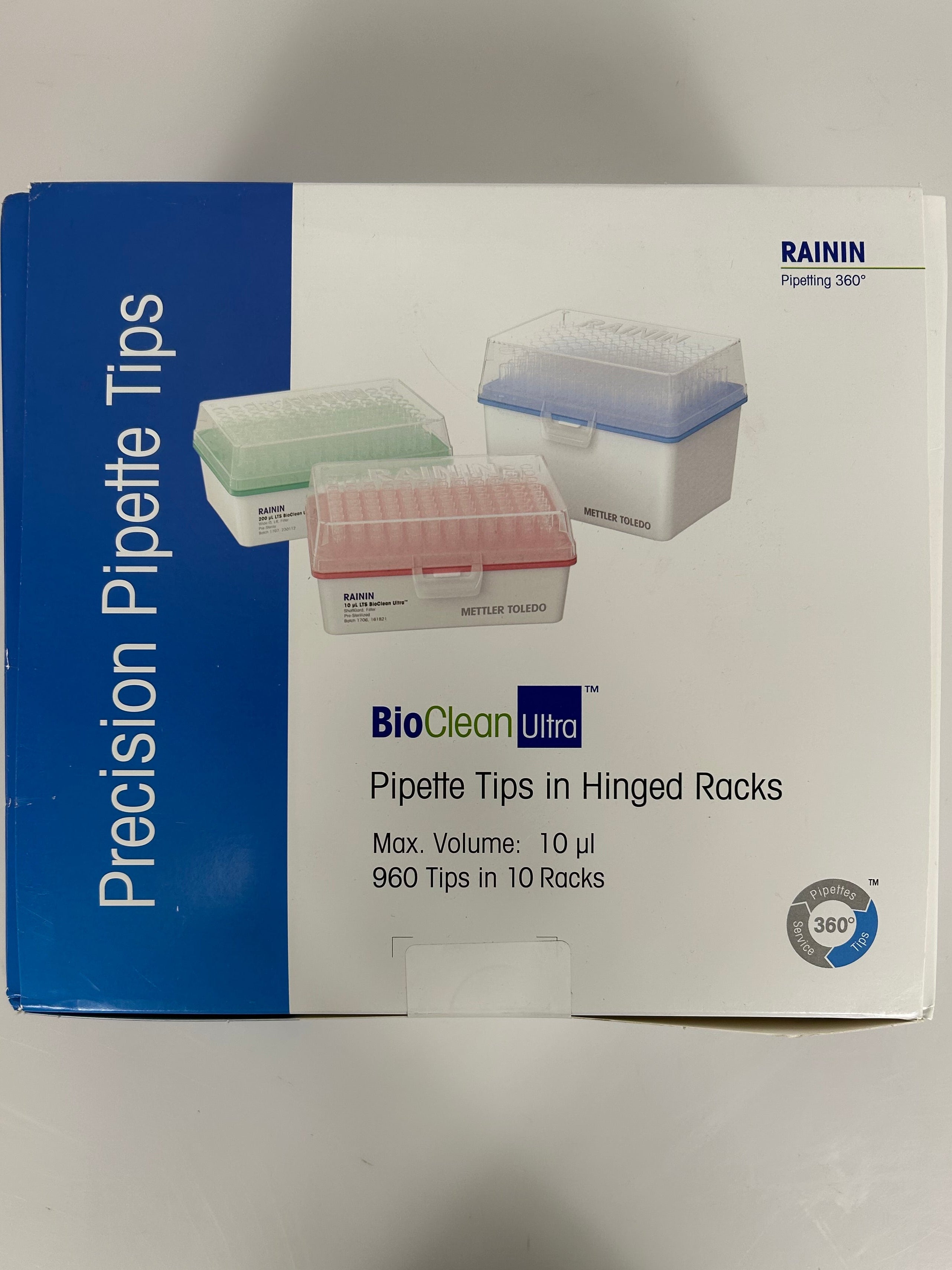 Rainin Bio Clean Ultra Pipette Tips 10µ 960 Tips in 10 Racks