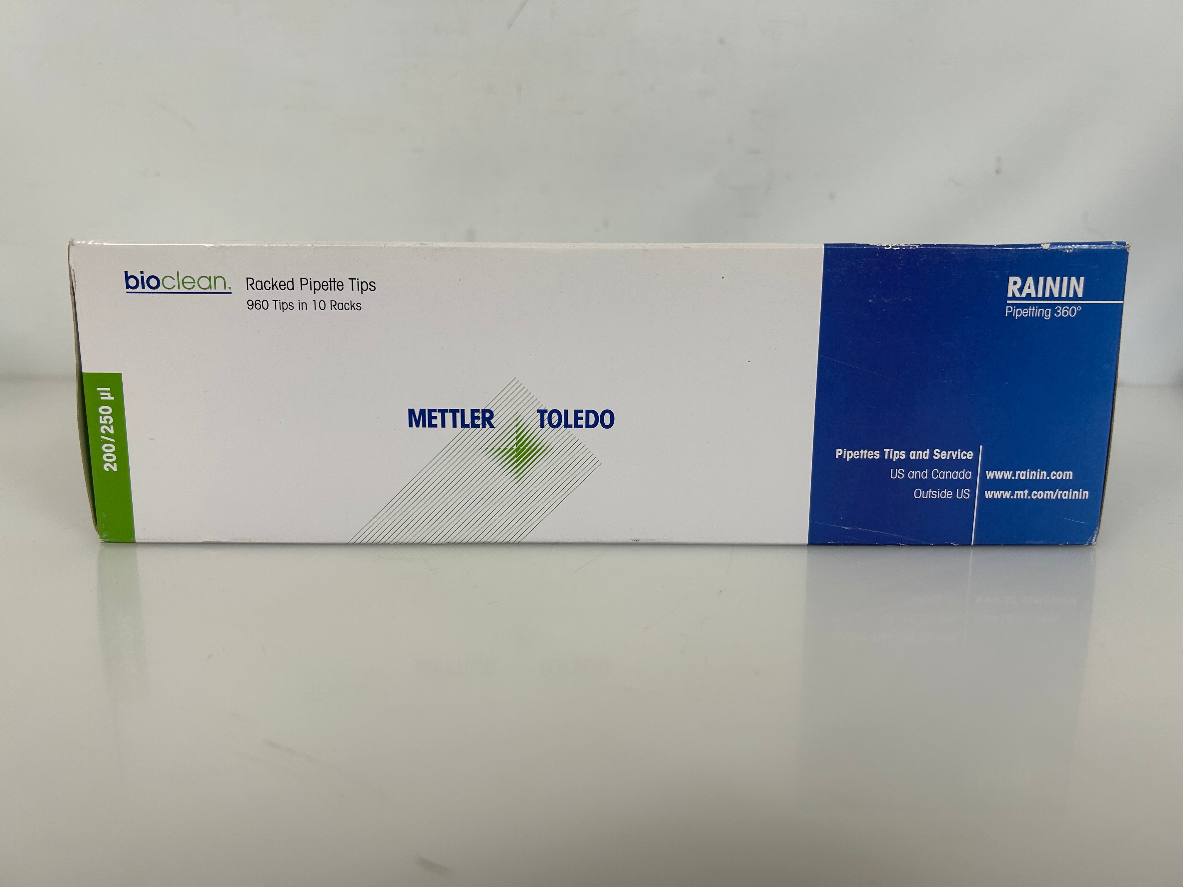 Rainin Bioclean Precision Pipette 200/250µ 960 Tips in 10 Racks