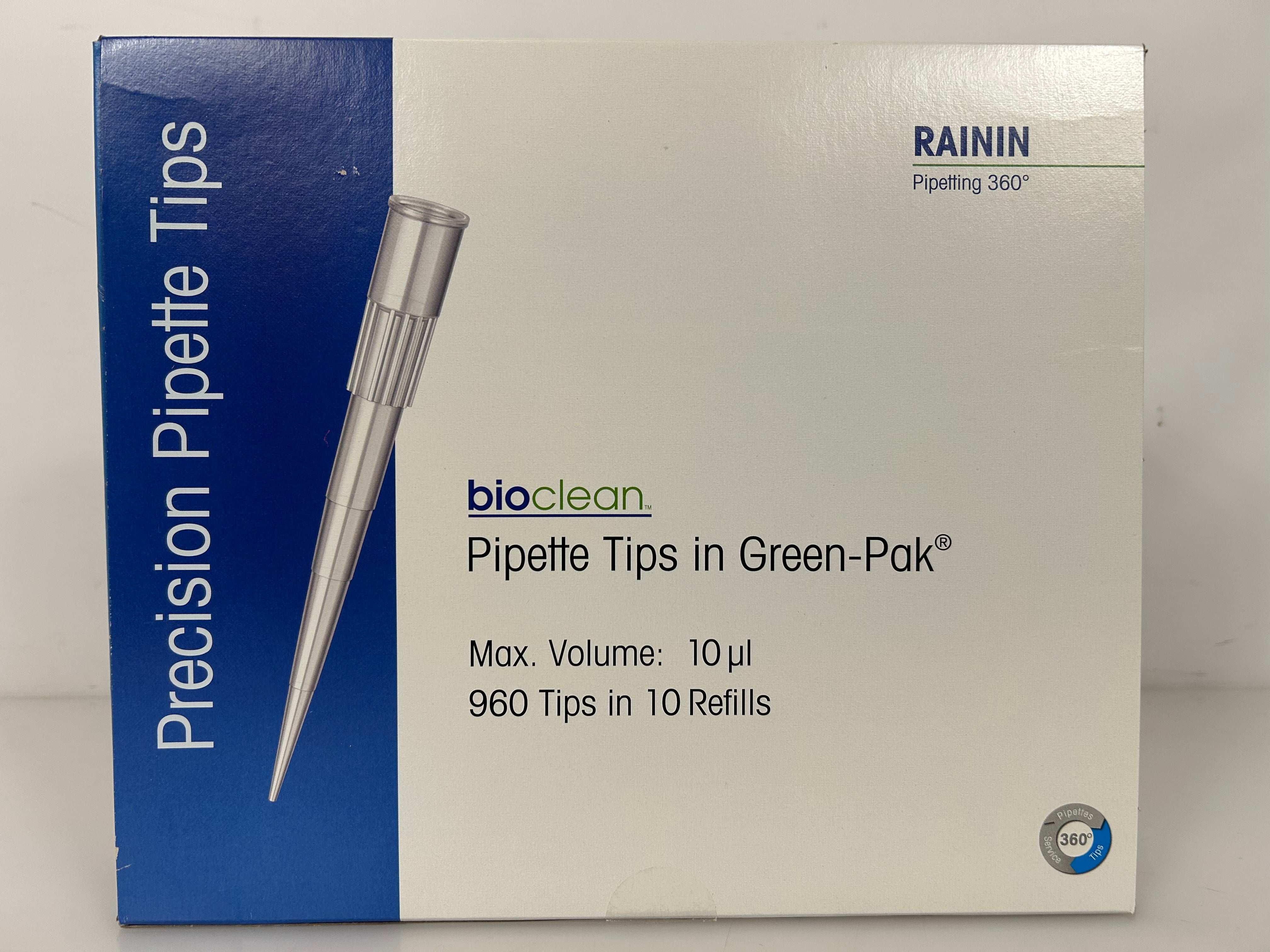 Rainin Bioclean Precision Pipette Tips 960 Tips in 10 refills Green-Pak